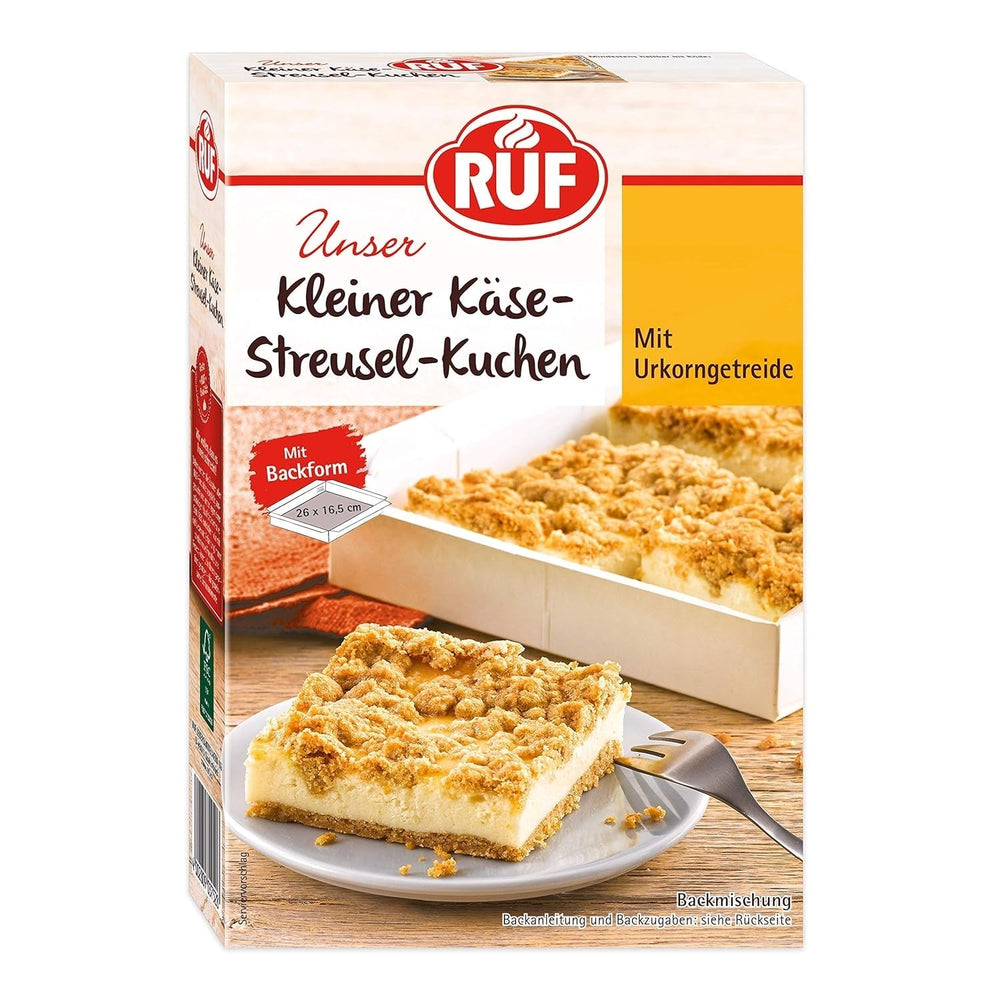 RUF Kleiner Himbeer-Schokokuchen, Mini-Kuchen Mit Feiner Puddingcreme, Himbeeren Und Weißen Schokoraspeln, Inkl. Backform, 1X252G Mezcla para hornear y cocinar Naty Shop 305 G (1Er Pack) Käsekuchen