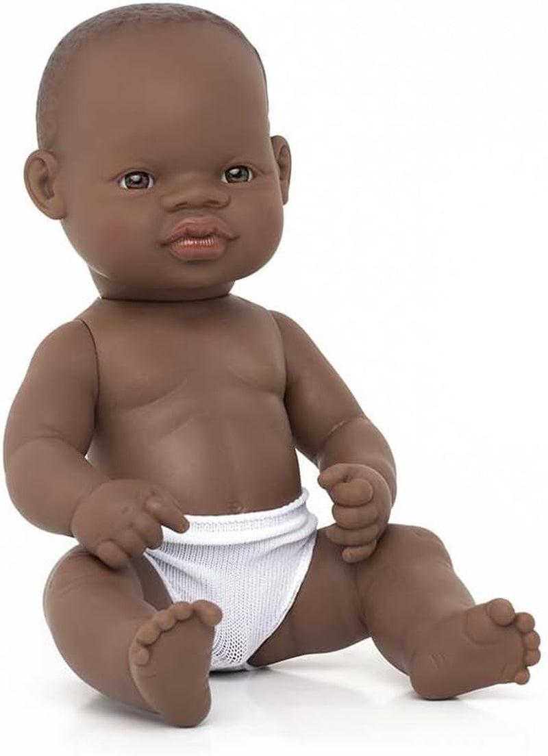 Miniland 31037 - Bebé Sudamericano Junge Tüte - sin ropa interior, 32 cm