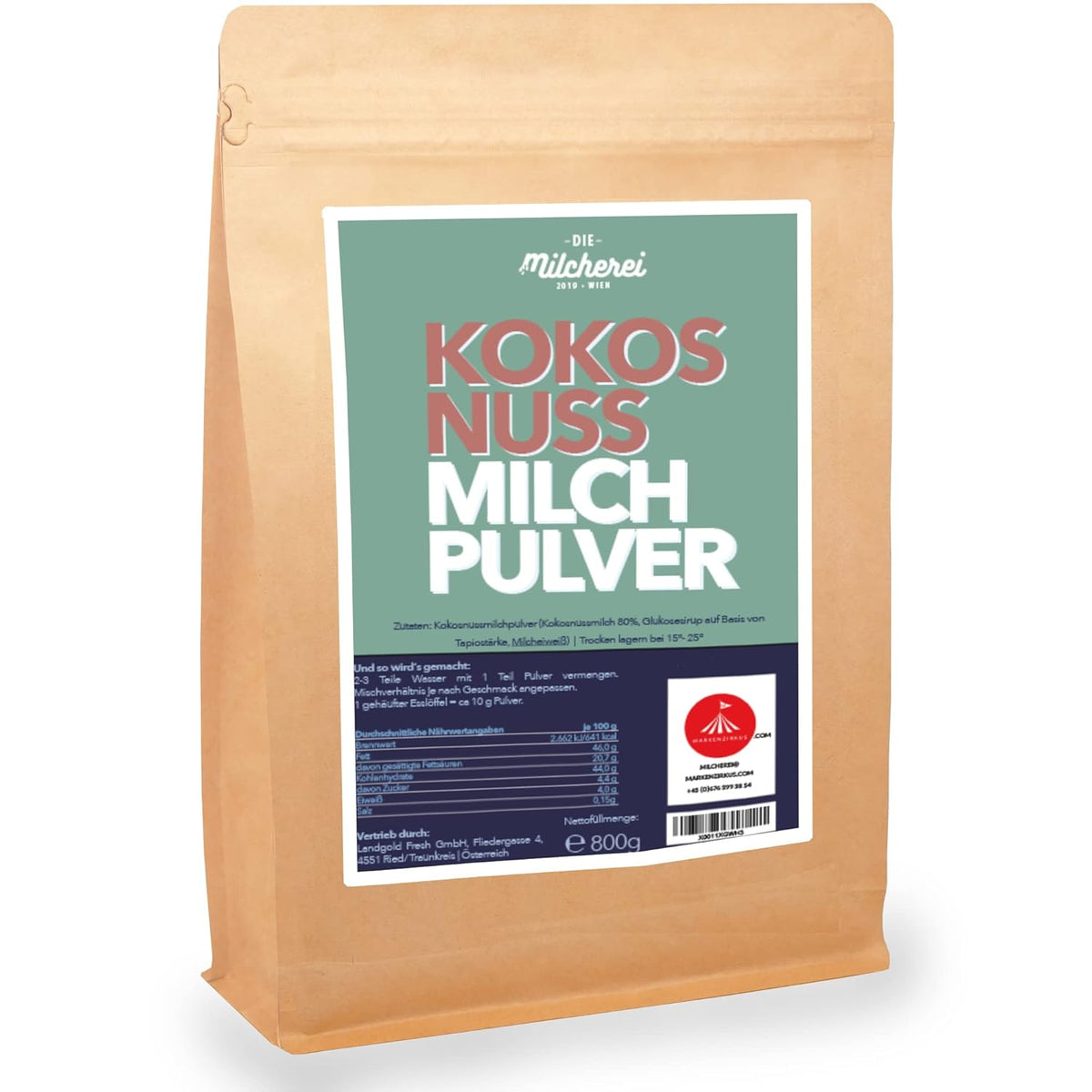 Kokos-Nuss-Milch-Pulver MILCHEREI Batido De Coco Curry Thai 800g