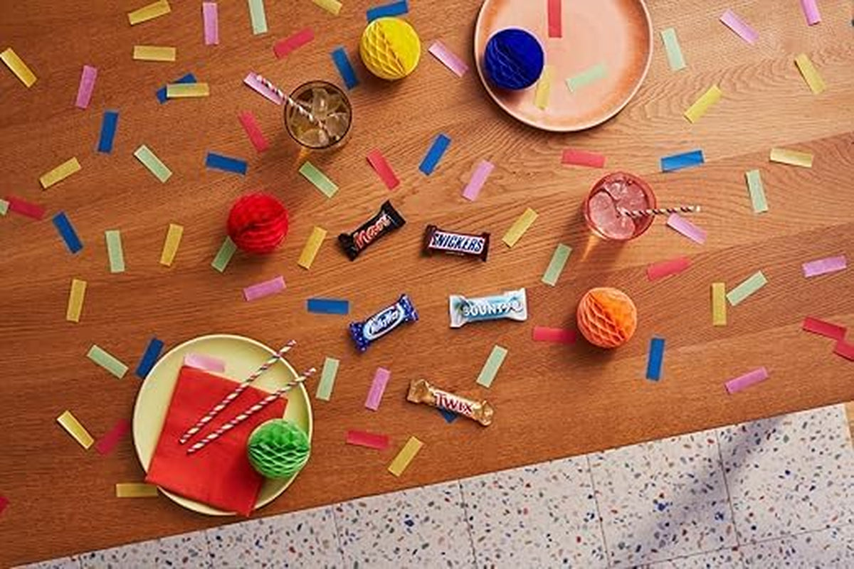 Mini paquete a granel de chocolate mixto, chocolate, 35 mini snacks de chocolate (Mars, Snickers, Bounty, Twix, Milky Way) como dulces, regalo de chocolate, caja de dulces (710 g)