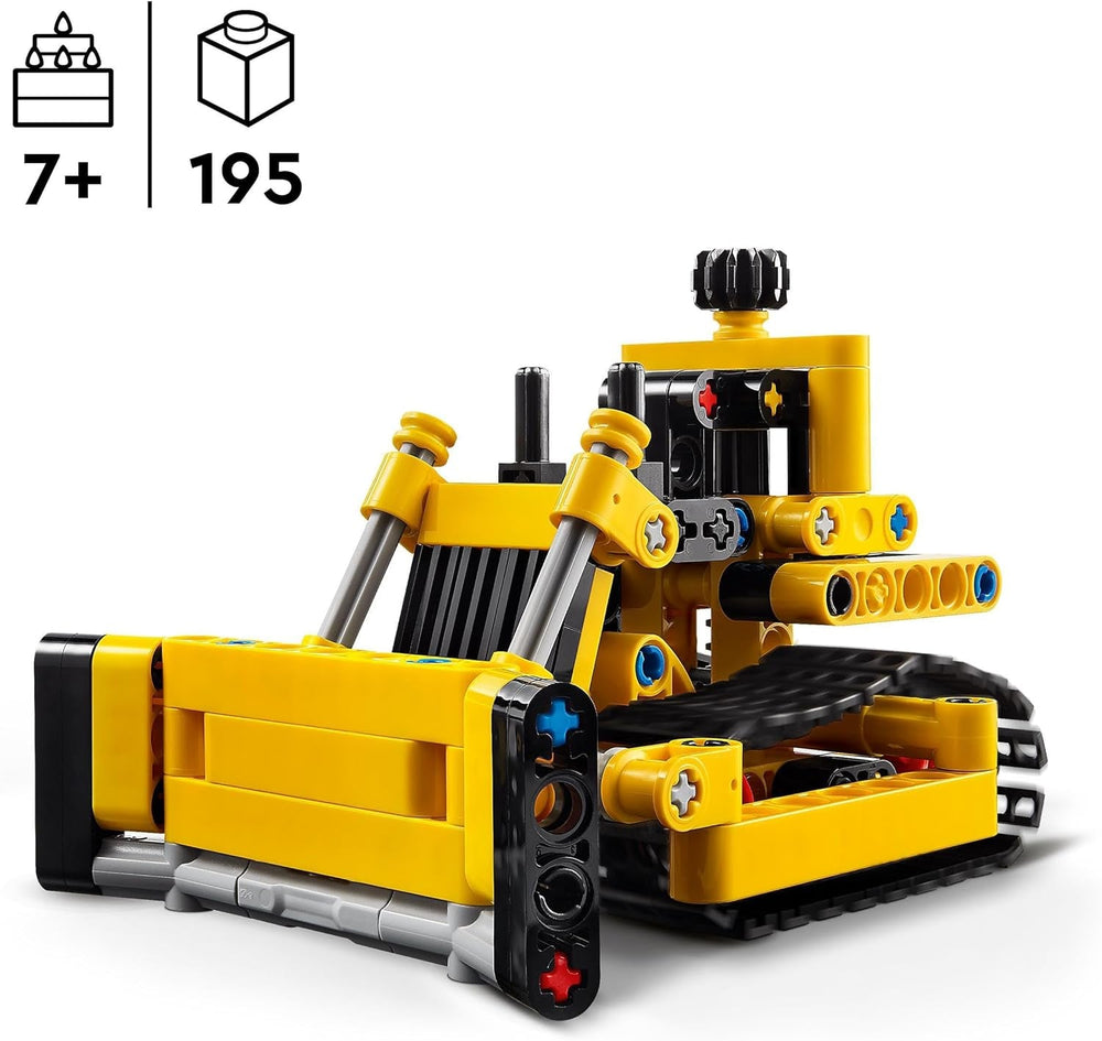 LEGO Technic Bulldozer pesado, juguete de construcción Bulldozer para añadir a tu obra de construcción Juguete de construcción para niños Regalo tecnológico para niños y niñas de 7 años 42163 Juegos de construcción Besuche den LEGO-Store