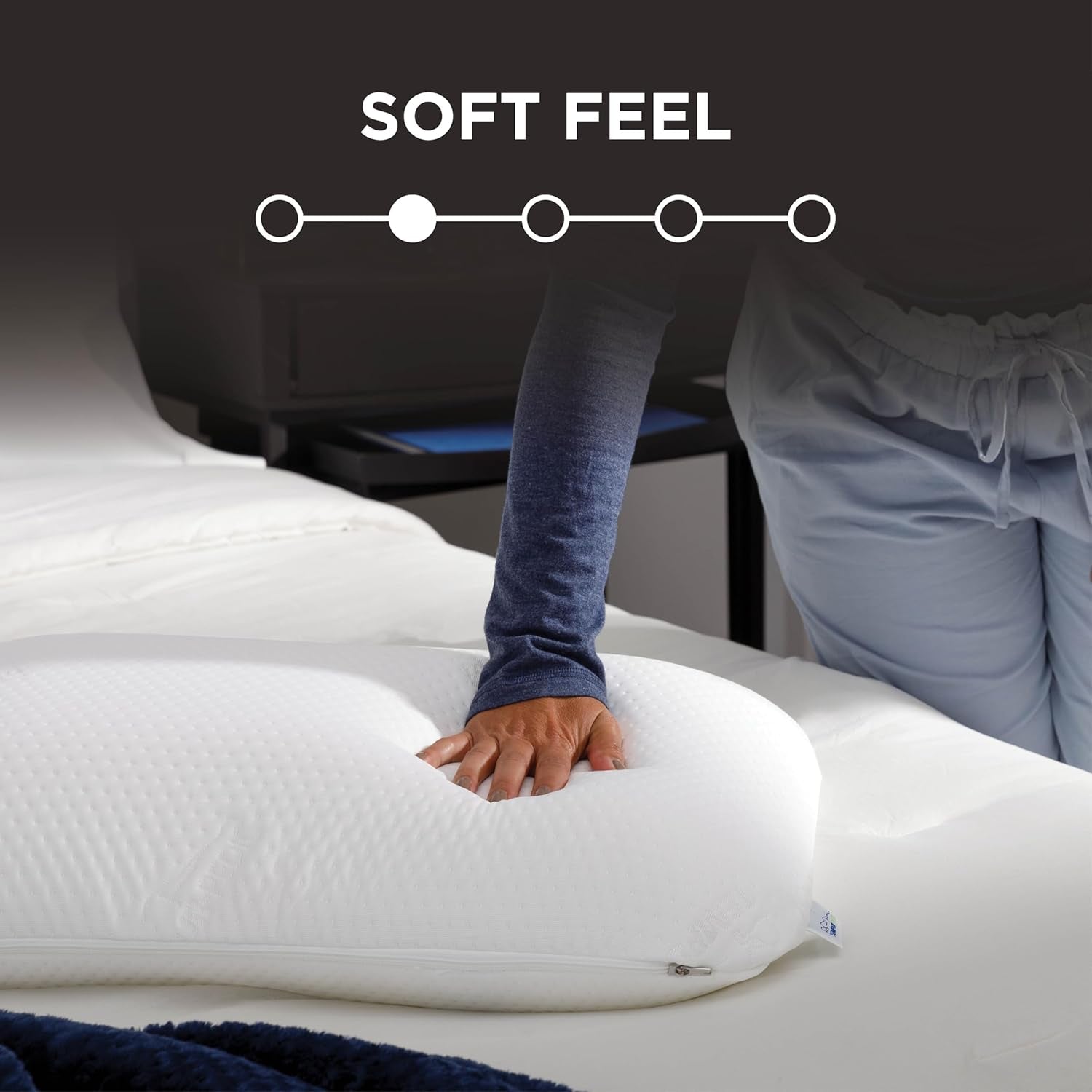 TEMPUR-PEDIC Pernă Symphony Fabricată din spumă cu memorie, Luxuriantă, Moale, Standard, Albă Perne standard Naty Shop