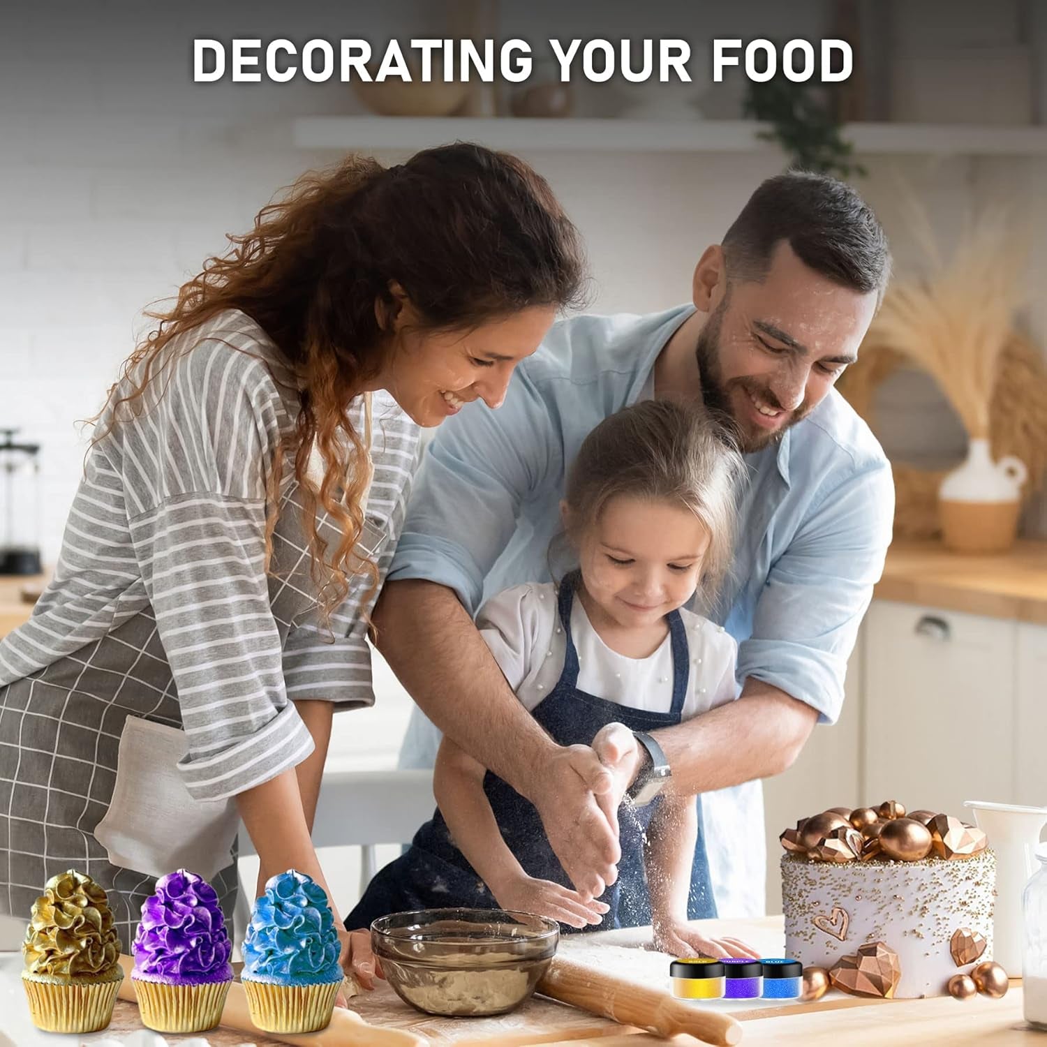 Purpurina comestible, 10 gramos, varios colores Glitter Naty Shop