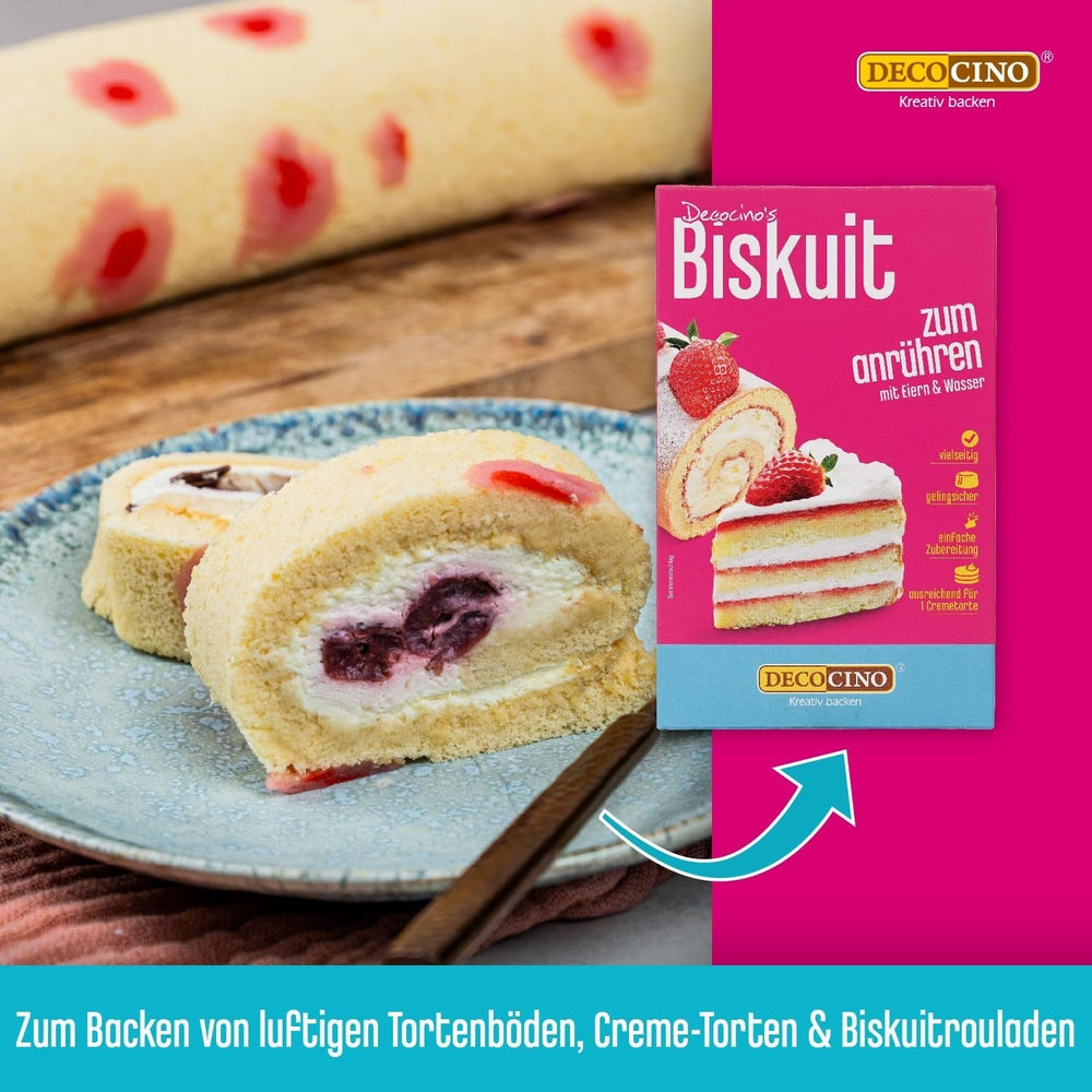 DECOCINO Biscuit Backmischung (250 G) – Einfache Zubereitung – Gelingsicher – Zum Backen Von Luftigen Biskuitböden, Creme-Torten, Biskuitrollen Uvm. Tienda Naty