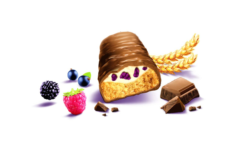 Paquete de chocolate Balisto a granel, barras de chocolate Yoberry, cereales y yogur, 8 x 18,5 g, chocolate, barras de muesli, paquete de chocolate a granel (148 g)