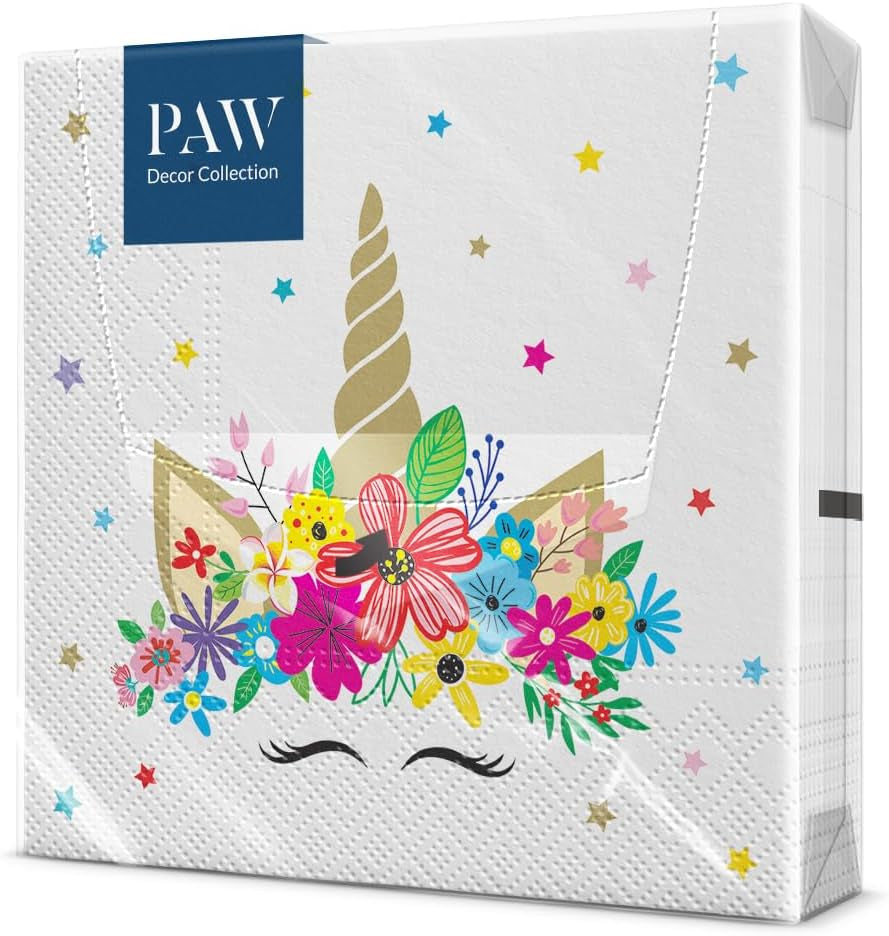 PAW - Șervețele 3 straturi (33 X 33 Cm) I 20 de bucăți I Perfect pentru petreceri, zile de naștere, sărbători I Decorațiuni de masă pentru petreceri pentru copii - Șervețele de hârtie colorate cu motiv - fotbal I minge de fotbal (pachet cu 2)