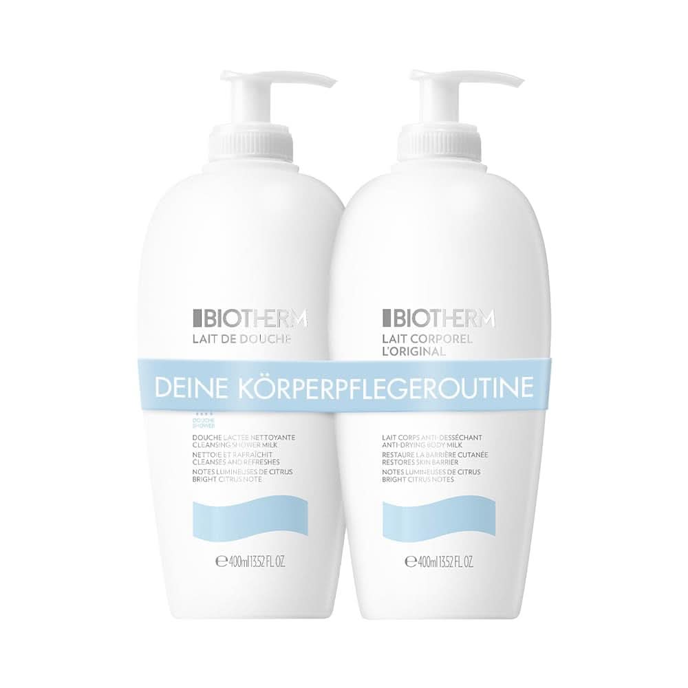 Biotherm Lait Corporel L'Original, Loción corporal hidratante con plancton, 400 ml Cosmética y Belleza Naty Shop Set Loción corporal 400 ml + Gel de ducha 400 ml