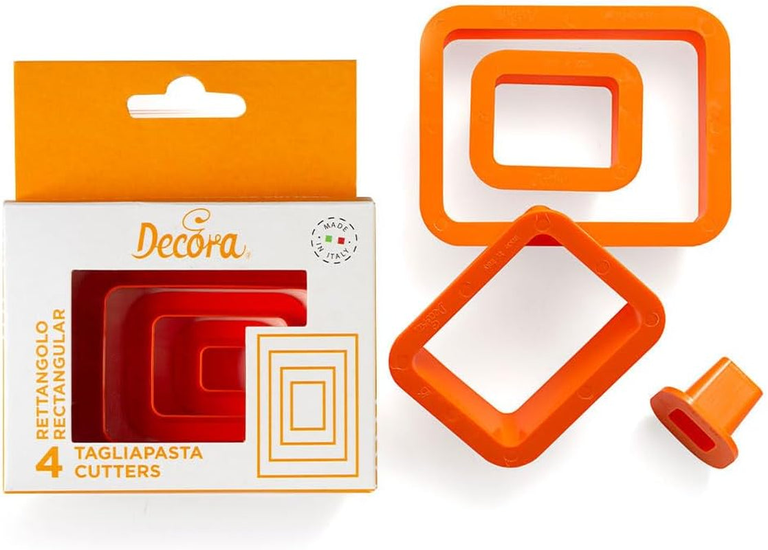 0255309 Set forme de biscuiți dreptunghiulare, netede, 4 piese 1,5-3,5-5,5-7,5 H2,2 cm