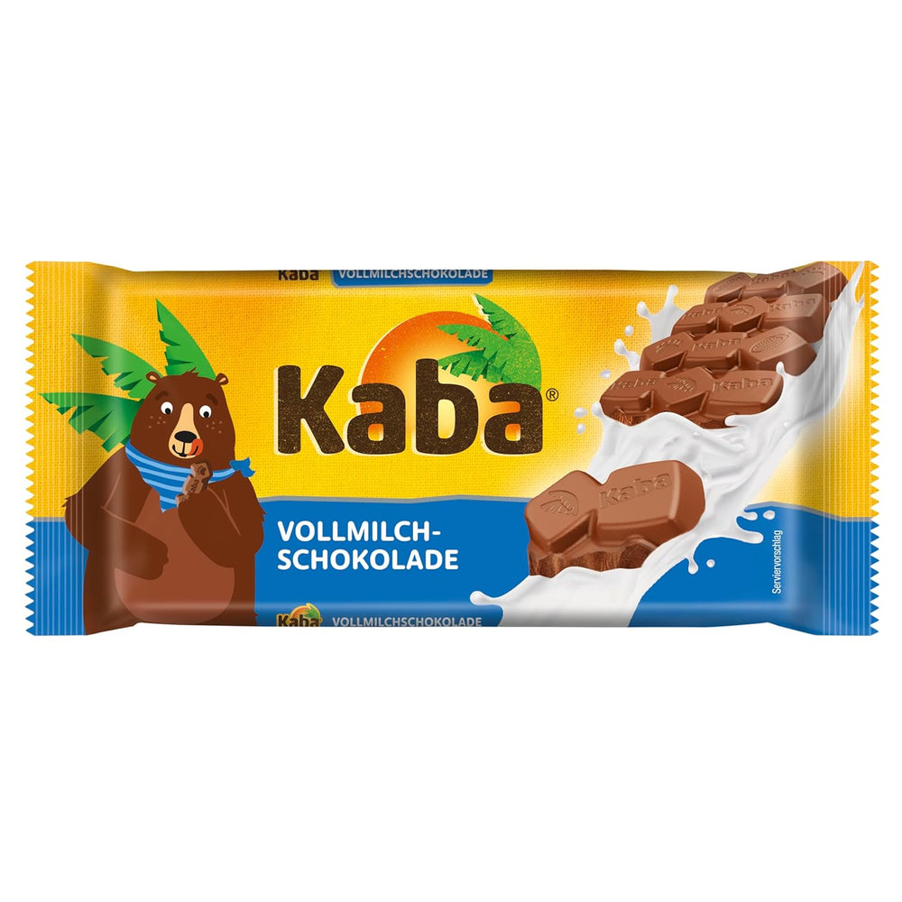 Kaba chocolate con leche entera y crema de leche, barra de chocolate rellena, barra de 90g, chocolate derretido en la boca con crema de leche ligera y sabor original Kaba