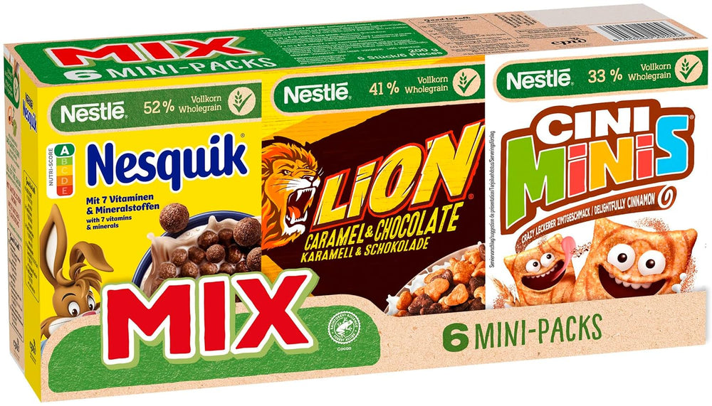 Mini paquetes de cereales Nestlé Mix, 6 piezas, 1 paquete (1x200g a 4x30g, 2x40g)