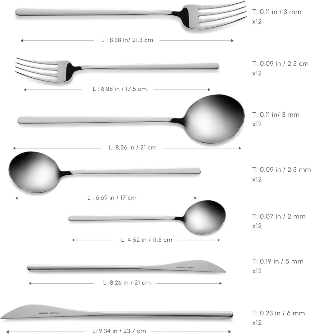 Karaca Focus Elegance, cubertería 84 piezas, 12 personas Cocina Naty Tienda