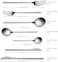 Karaca Focus Elegance, cubertería 84 piezas, 12 personas Cocina Naty Tienda