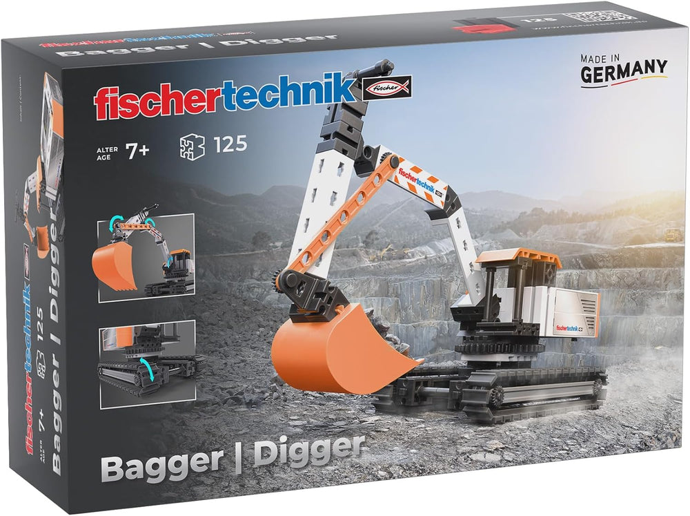 fischertechnik Truck 576105 – pädagogisches Konstruktionsspielzeug, LKW-Spielzeug-Bausatz für Kinder ab 7 Jahren, naranja