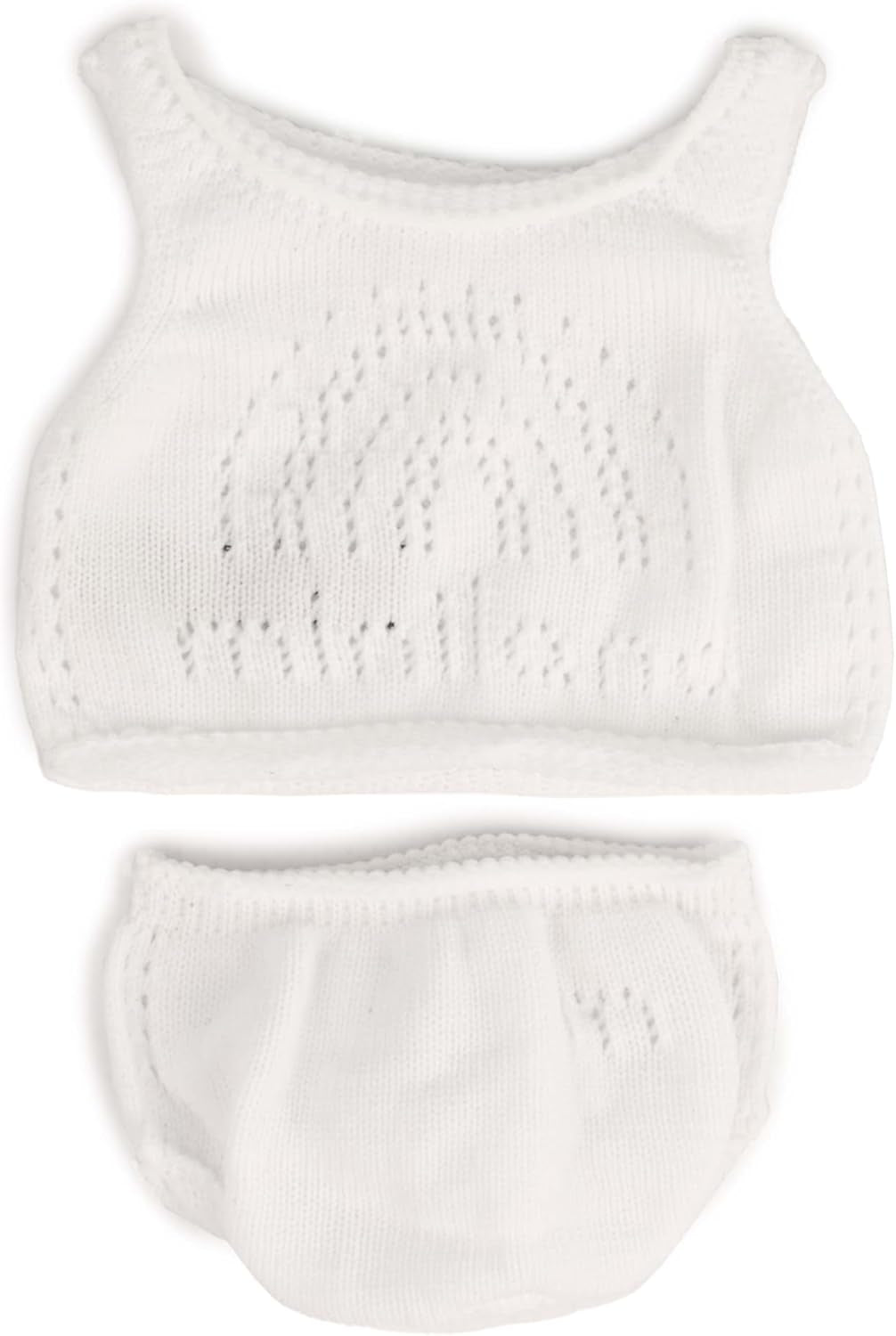 Miniland Set Puppenkleidung 32cm, camiseta girgeltes mit Latzhose und Mütze, Übergangszeit