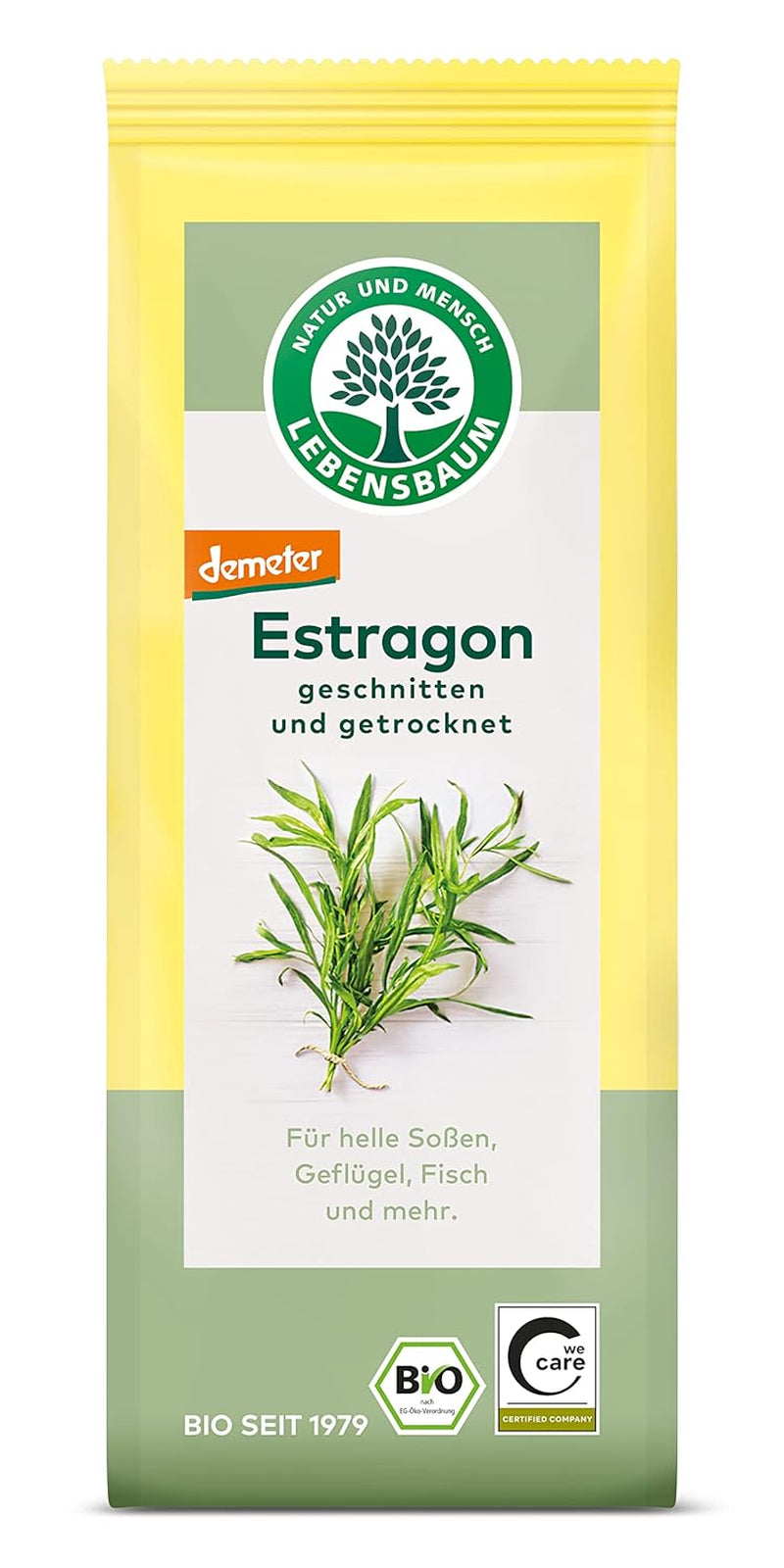 Lebensbaum Liebstöckel geschnitten, Bio-Gewürz mit würzigem Geschmack, Maggi-Kraut für Suppen, Marinaden, Fleisch- und Fisch-Gerichte, vegano, 15g