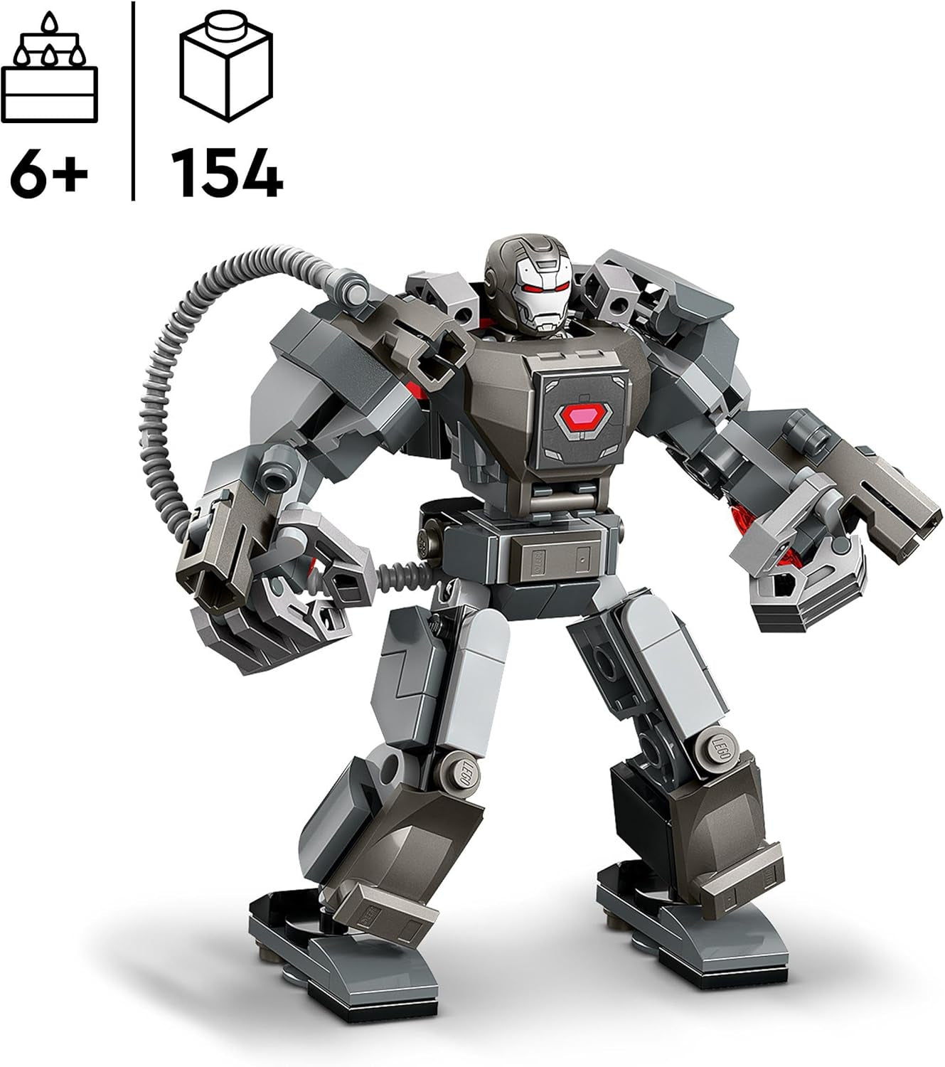 LEGO Marvel Máquina de Guerra Mech, Superhéroe de 3 disparos, juguete para construir para niños, figura de acción legendaria del MCU, regalo para niños y niñas de 6 años, 76277 Juegos de construcción Beuche den LEGO-Store