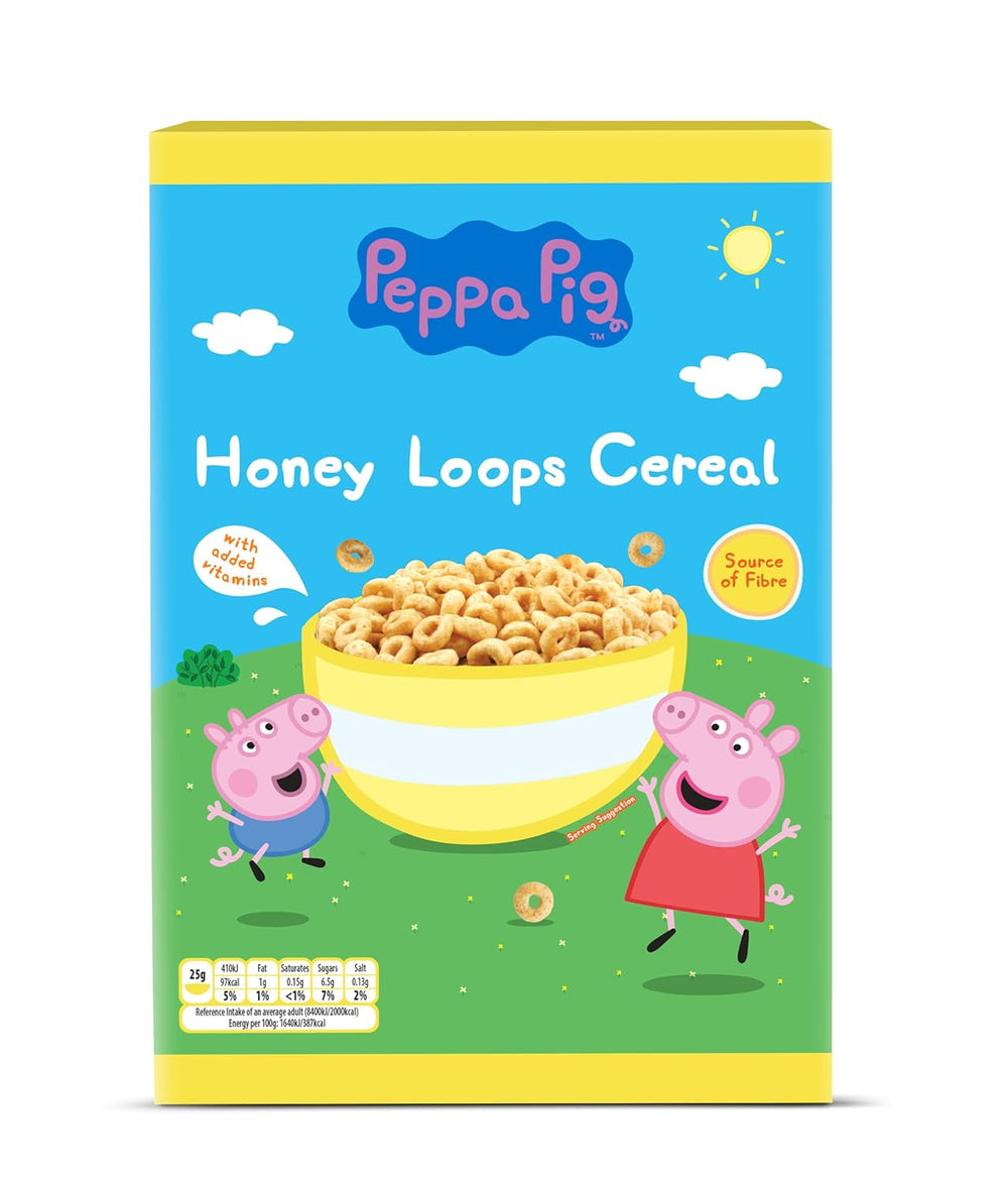 Hot Wheels Honey Loops Cereal de desayuno integral crujiente con vitaminas añadidas, 1 paquete (1 x 375 g)
