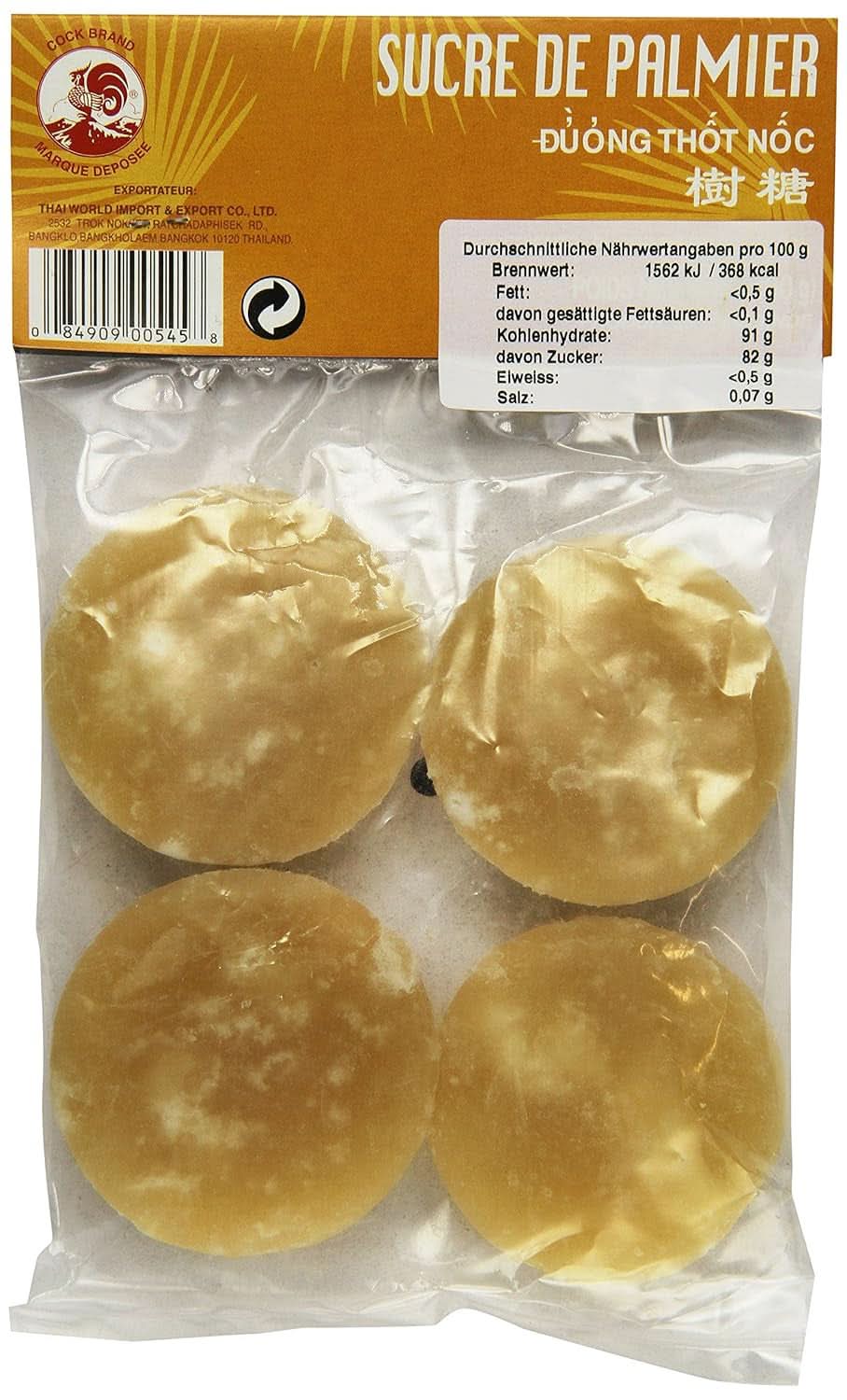 Palmzucker, Scheiben (1 X 200 G) Edulcorantes Naty Shop