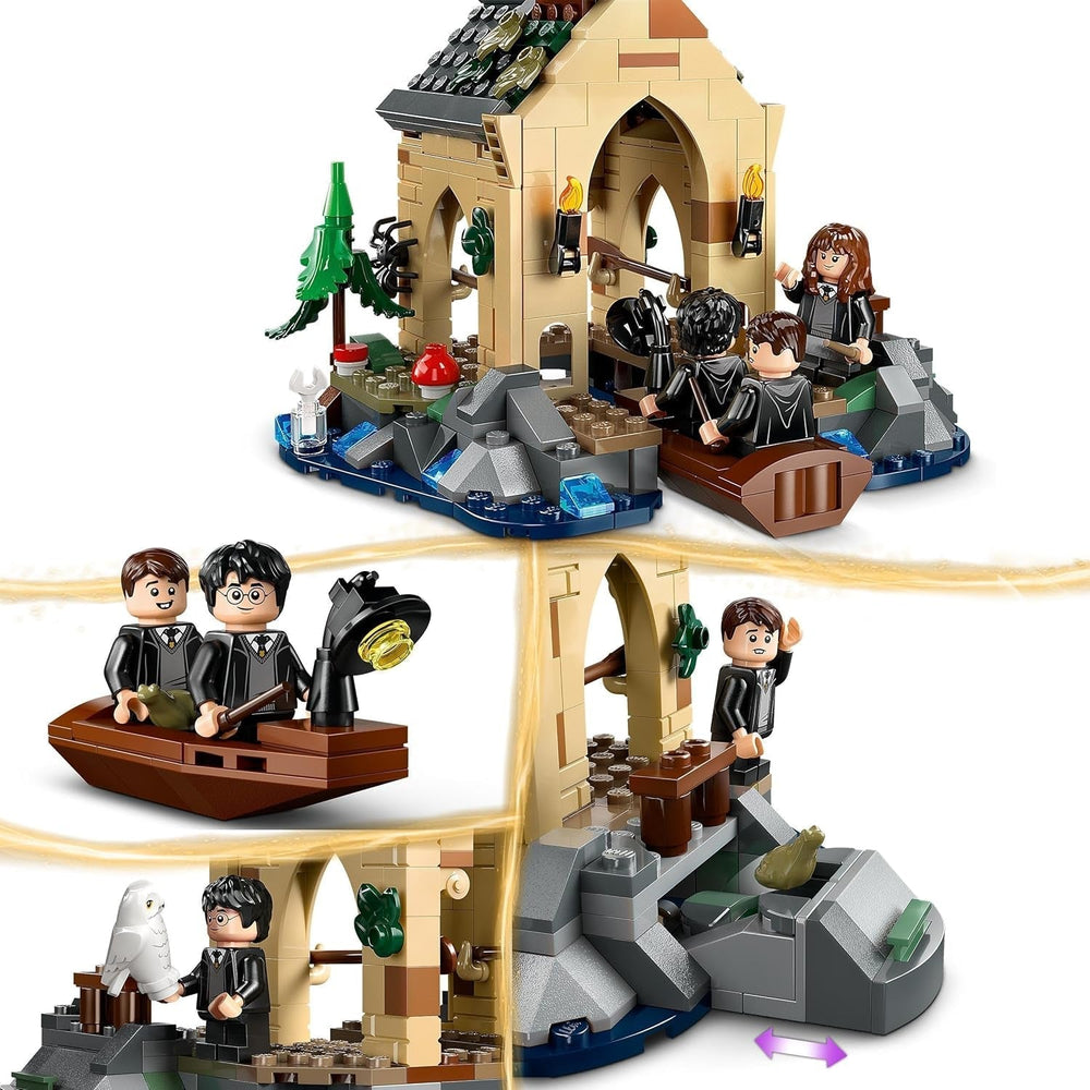 LEGO Harry Potter Hogwarts Castle Boathouse Model de jucărie pentru copii, include 2 bărci construibile și 5 mini figurine, cadou pentru fete, băieți și toți fanii de la 8 ani 76426 Seturi de constructie Besuche den LEGO-Store