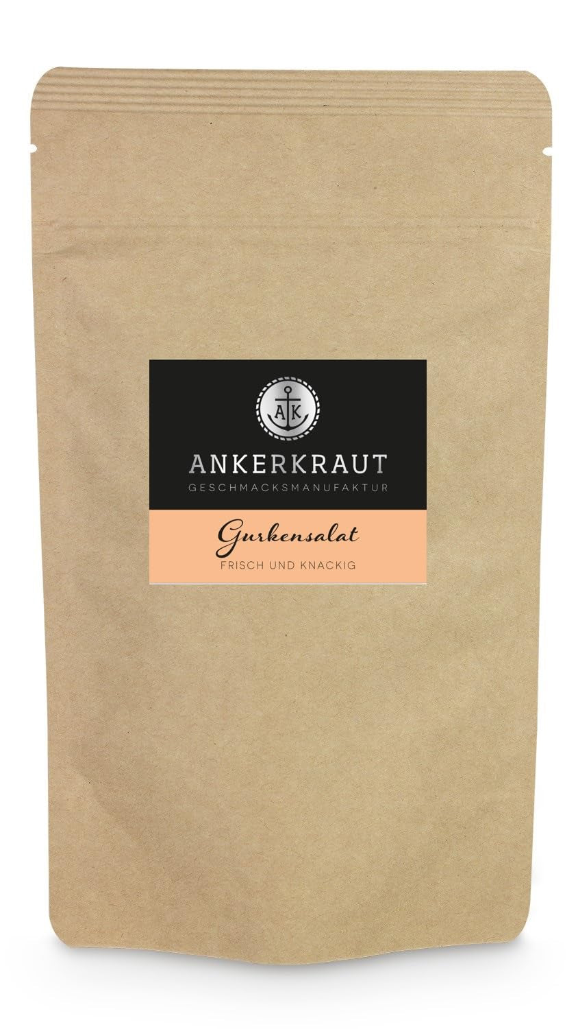 Ankerkraut Gurkensalat, 60 g en vaso de corcho, Würze Gherken-Salat Ganz Einfach, Zuckerfrei und Ohne Gesmackverstärker, Mischung würzender Ingredient für Salat