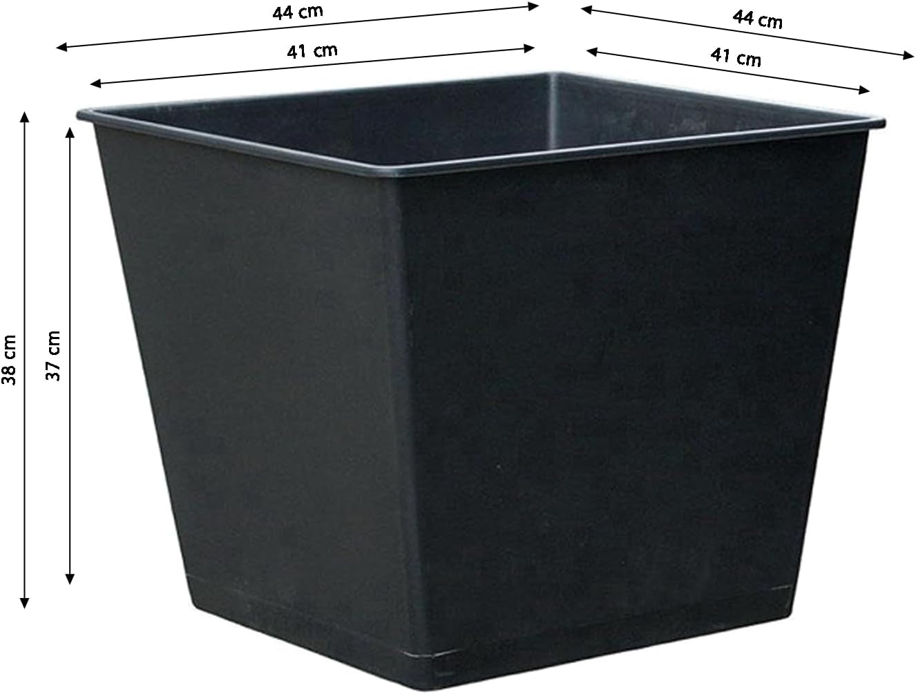 Ghiveci universal Dehner, aprox. 44,5 x 44,5 x 39 cm, plastic, negru