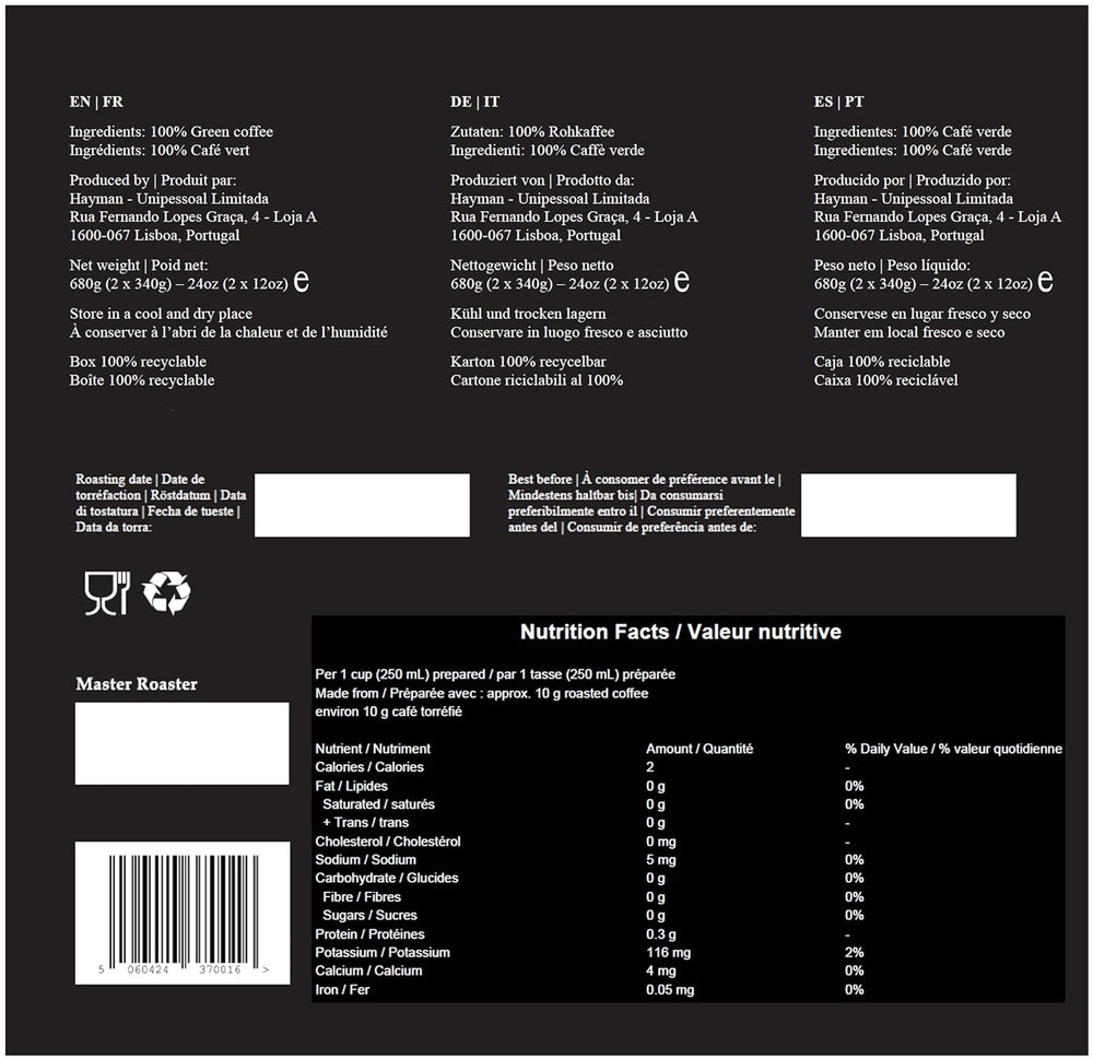 100% Fazenda Sao Paulo Kaffee aus Brasilien - Grüne Kaffeebohnen | Kaffee-Röststufe: nicht geröstet, Anzahl von Einheiten: 1 x 680g