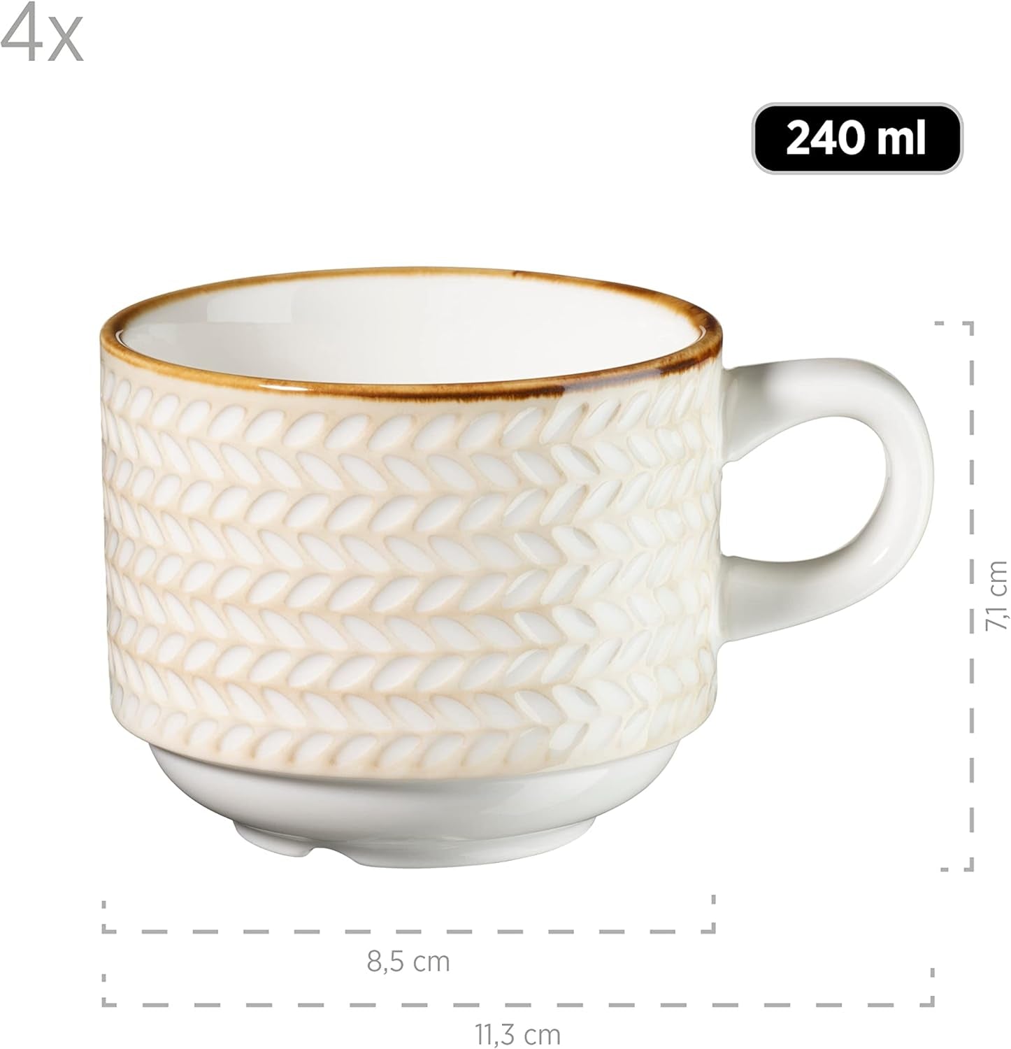 MÄSER 931941 Seria Prospero, serviciu de cafea modern din 12 piese (4 persoane) în stil vintage Seturi vesela masa Naty Shop