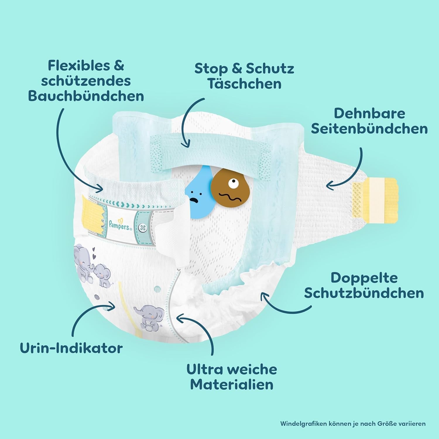 Pampers Premium Protection talla 6, 144 pañales, 13 kg-18 kg, nuestra protección número uno para la piel y las fugas