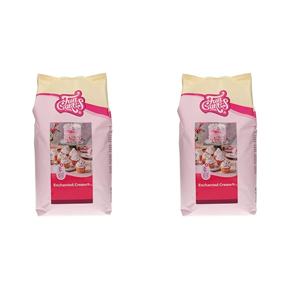 Funcakes Mix Für Enchanted Cream®: Einfach Zu Berübenende, Sehr Leichte Und Fauschige Schneeweiße Creme, Perfekt Zum Füllen Und Abdecken Von Kuchen Oder Als Belag Für Cupcakes, Halal., 900 G Mezcla para hornear y cocinar Naty Shop 4 Kg (Packung Mit 2) Vainilla