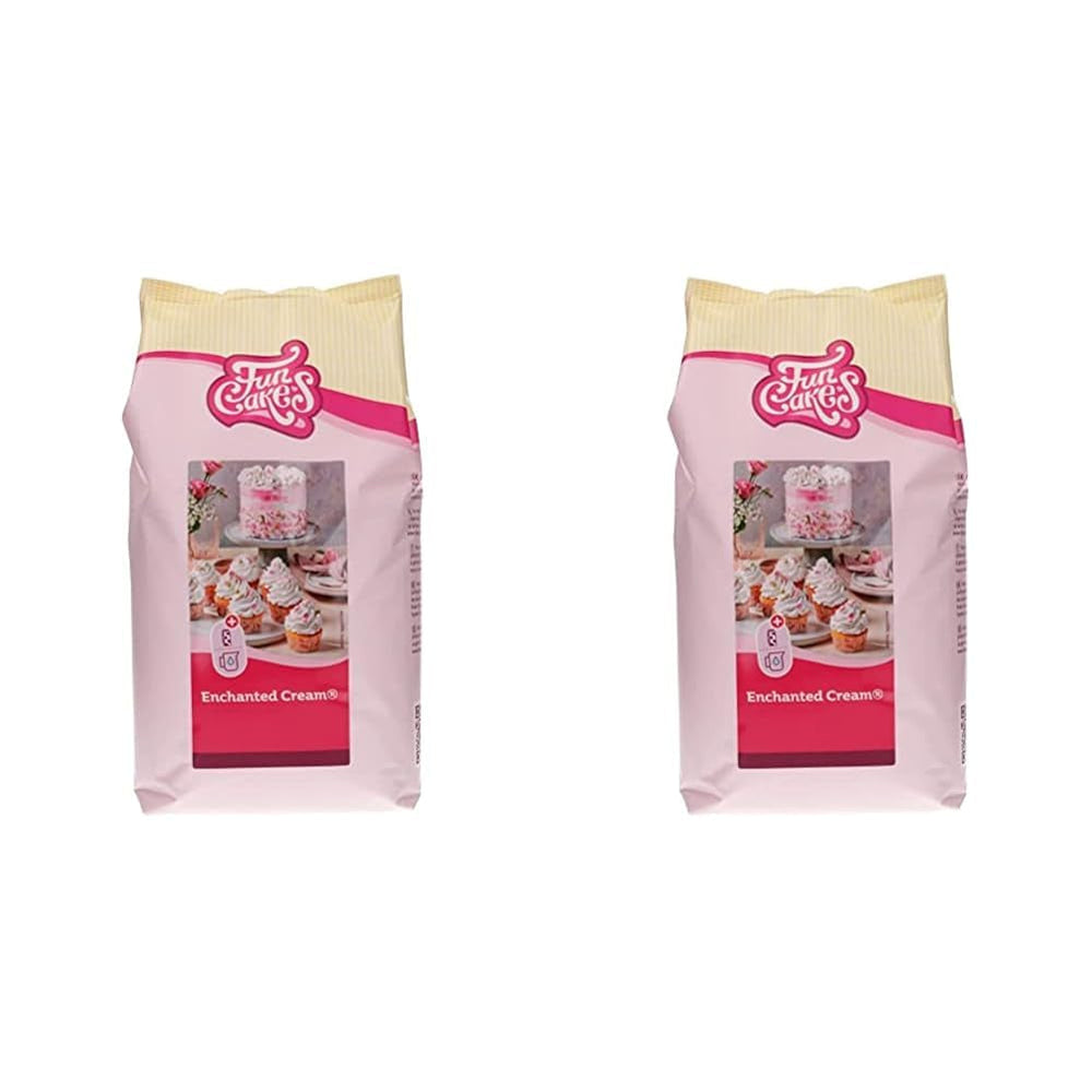 Funcakes Mix Für Enchanted Cream®: Einfach Zu Berübenende, Sehr Leichte Und Fauschige Schneeweiße Creme, Perfekt Zum Füllen Und Abdecken Von Kuchen Oder Als Belag Für Cupcakes, Halal., 900 G Mezcla para hornear y cocinar Naty Shop 4 Kg (Packung Mit 2) Vainilla