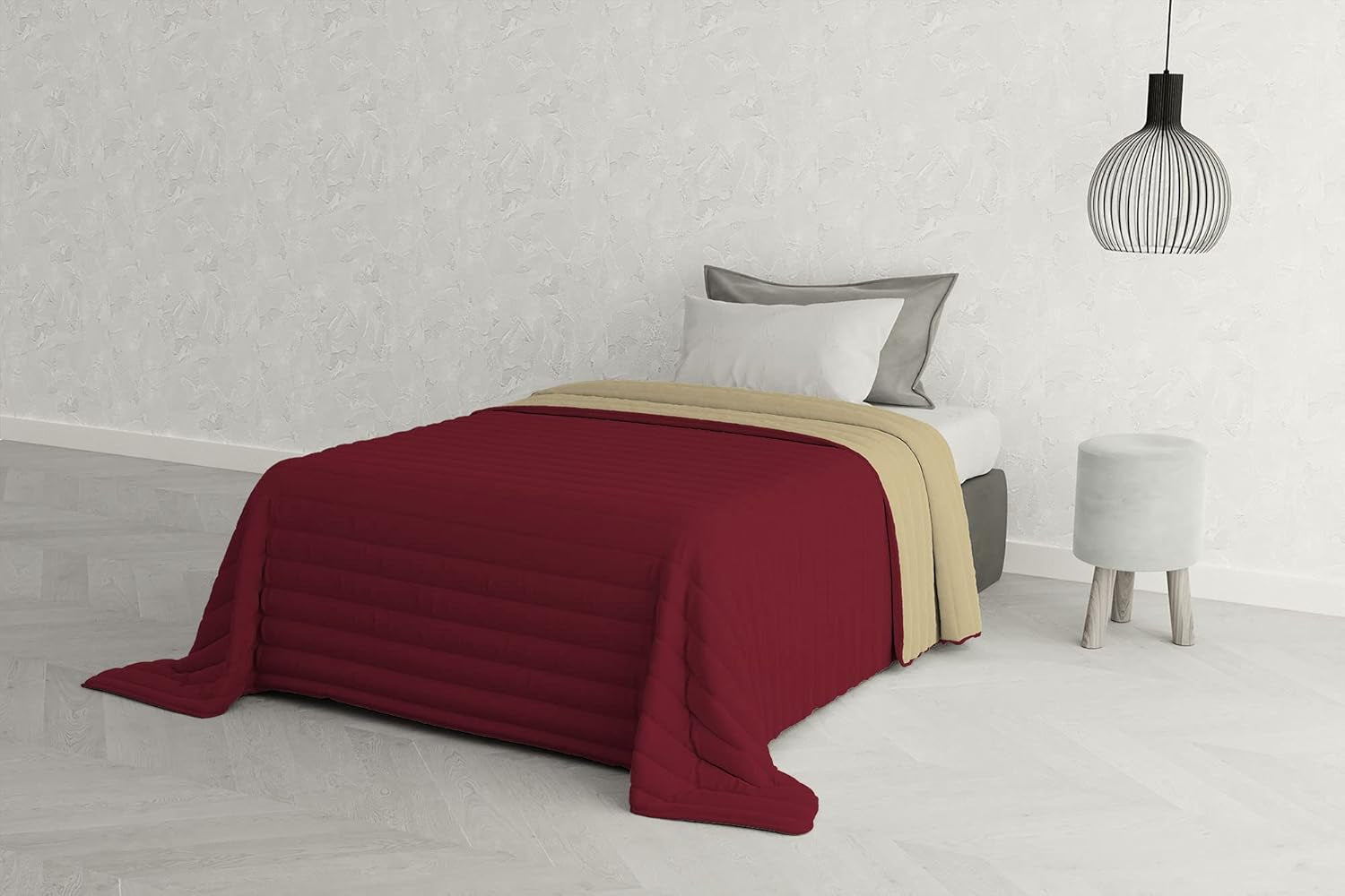 Lenjerie de pat italiană Estivo pat simplu, lenjerie, Aqua, 170 X 270 Cm Plapumi si pilote Naty Shop Bordeaux/Panna 170 X 270 Cm