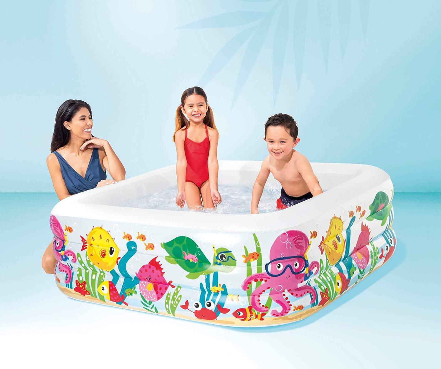 Intex 57471NP - Acuario inflable, vinilo, multicolor, 159x159x50 cm