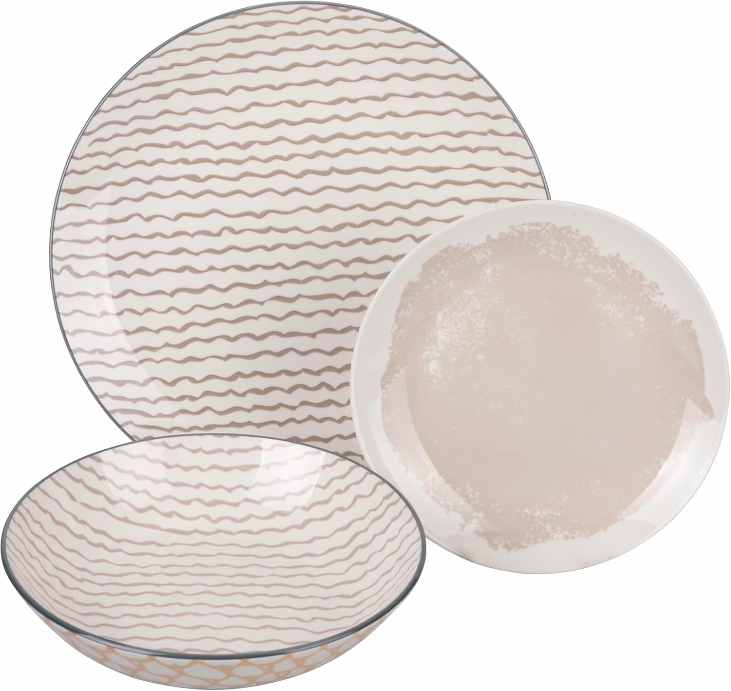 Soho 18-teiliges Geschirrset aus Porzellan, 6 verschiedene Sitzplätze