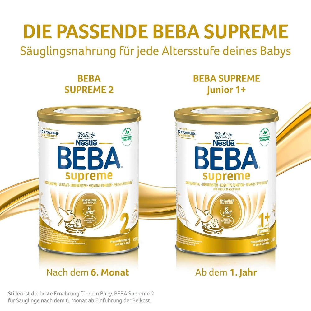 Bebida infantil BEBA SUPREME Junior 1+ a partir de 1 año, alimento para niños con complejo 6 HMO, solo lactosa, sin aceite de palma, pack 6 (6 x 800 g) Madre e Hijo Naty Shop