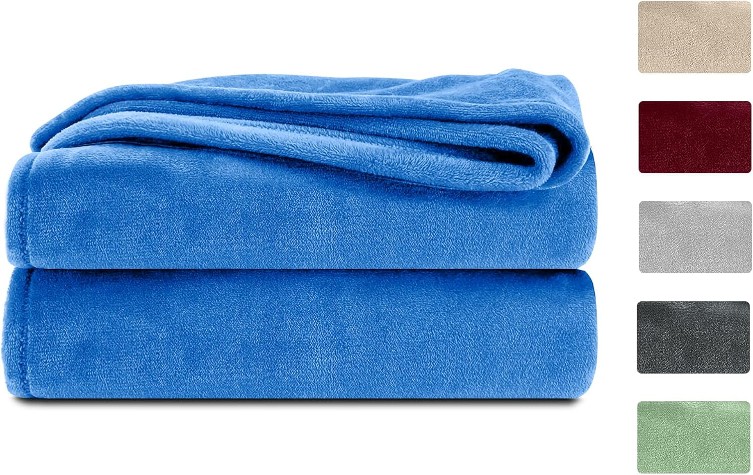 Komfortec manta mullida, cómoda manta, manta polar, certificado Oeko-Tex, súper suave, 150 x 200 cm, 260 g/m², beige Camas y mantas Besuche den Komfortec-Store azul 150 x 200 cm