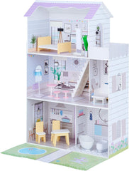 Teamson Kids Olivias Little World Casa de muñecas gigante con 16 accesorios para muñecas, casa de muñecas de madera con muebles, 3 pisos, casa de muñecas para niños para muñecas de 12 pulgadas/30 cm, casas de muñecas a partir de 3 años Naty Shop Default Title