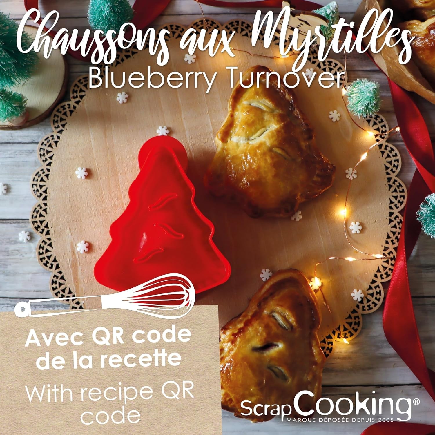 ScrapCooking – Formă de tăiat buzunar în formă de brad de Crăciun – Formă de tăiat fursecuri de Crăciun pentru aluaturi umplute – Coacere, Bucătărie – Formă de tăiat fursecuri – Empanadas Ștrudel – Aluaturi cu afine – 2154