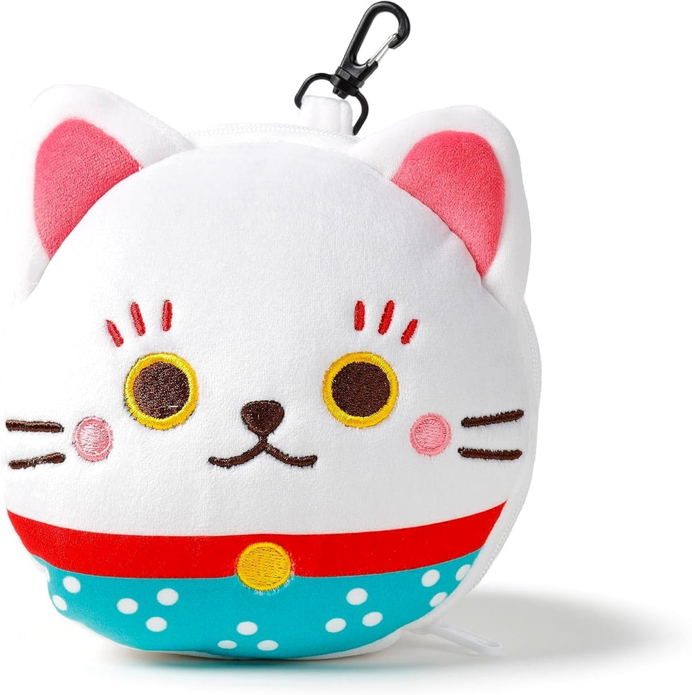 Pernă de călătorie cu mască Relaxeazzz - Maneki Neko pisica norocos farmec Perne calatorie Naty Shop
