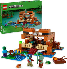 LEGO Minecraft La Casa de la Rana, casa de juguete con figuras que incluyen zombi, limo y hombre que se ahoga, además de accesorios como bote de juguete y banco de trabajo, regalo para niños y niñas a partir de 8 años 21256 Juegos de construcción Besuche den LEGO-Store Single