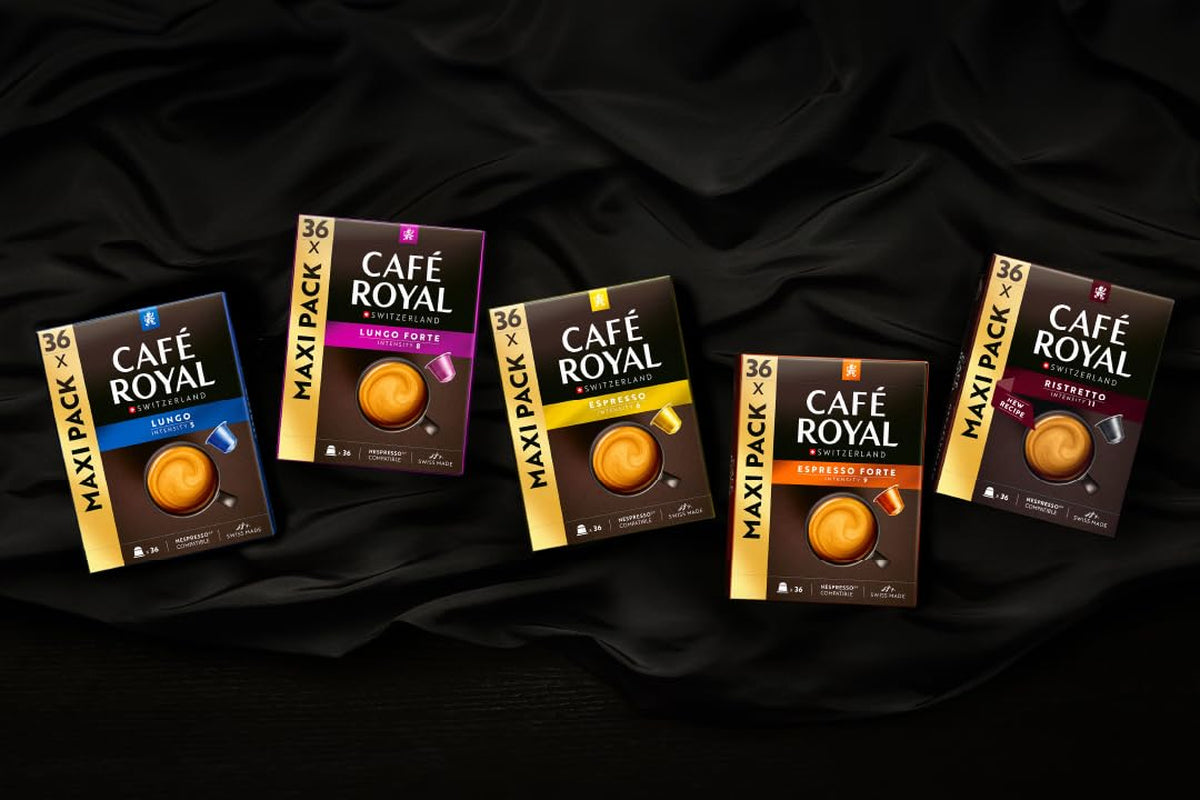 Café Royal Espresso Decaffeinato – Nespresso®-kompatible Kaffeekapseln, 100 % Arabica, Intensität 6/12, Rainforest Alliance, entkoffeiniert, 36 Kapseln