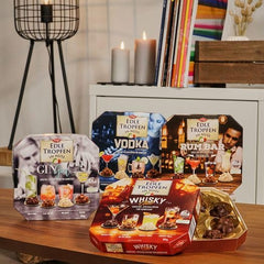 Edle Tropfen en Nuss Vodka Lounge 100g, bombones de chocolate rellenos de líquido con glaseado de chocolate con leche y crujientes trozos de avellana