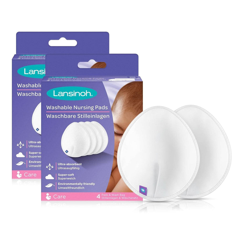 Lansinoh Discos Lactantes Lavables - Pack de 4, incluye red para la colada - Ultra absorbentes, súper suaves y reutilizables Accesorios Alimentación y Lactancia Bebe Naty Shop Blanco 4 piezas (pack de 2)