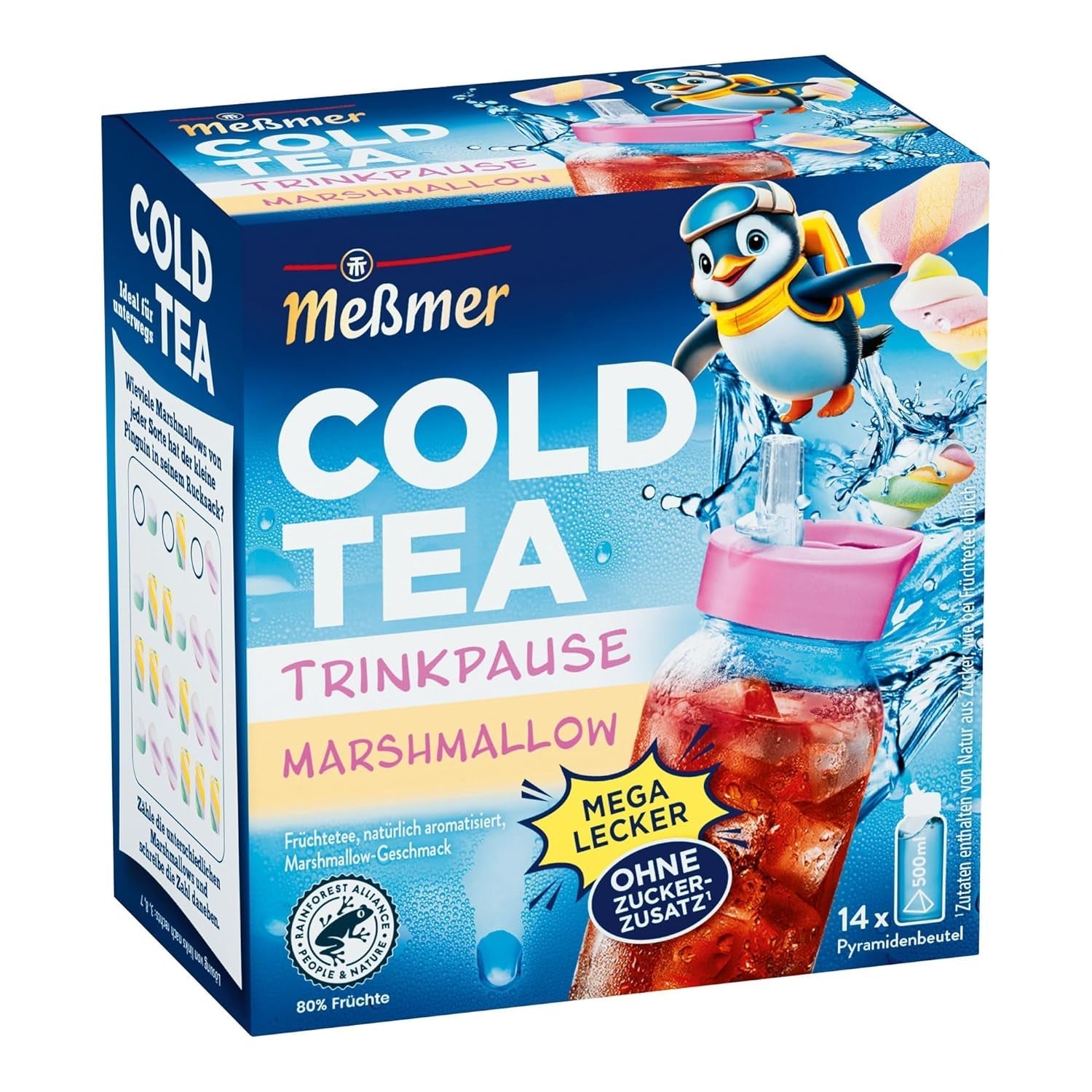 Meßmer Cold Tea Sommer-Beere | 14 pliculețe piramidale | Fără gluten | Fără lactoză | Vegan