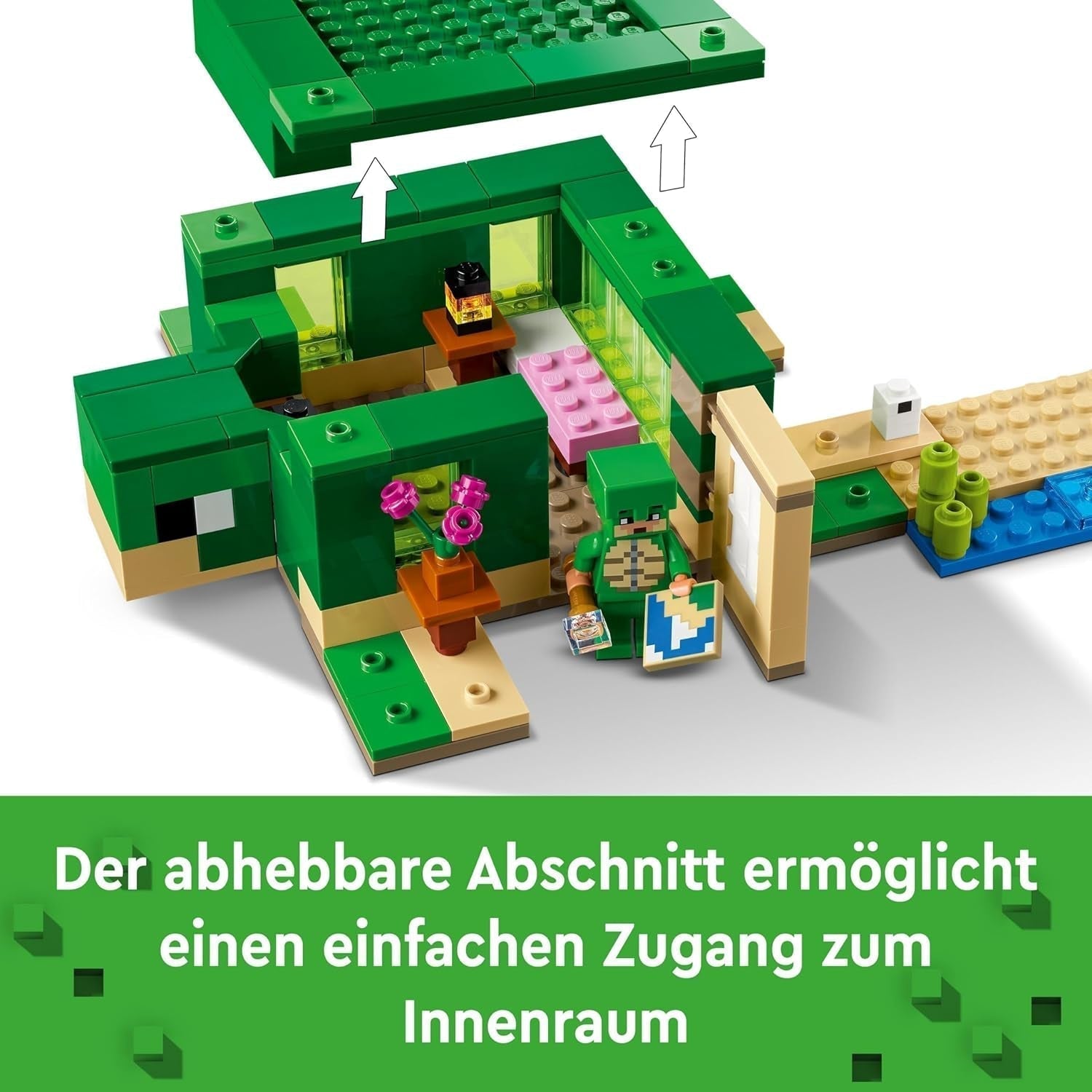 LEGO Minecraft The Turtle Beach House Casa de juguete con accesorios para niñas y niños a partir de 8 años, set con animales y personajes del videojuego, regalo para gamers 21254 Juegos de construcción Besuche den LEGO-Store