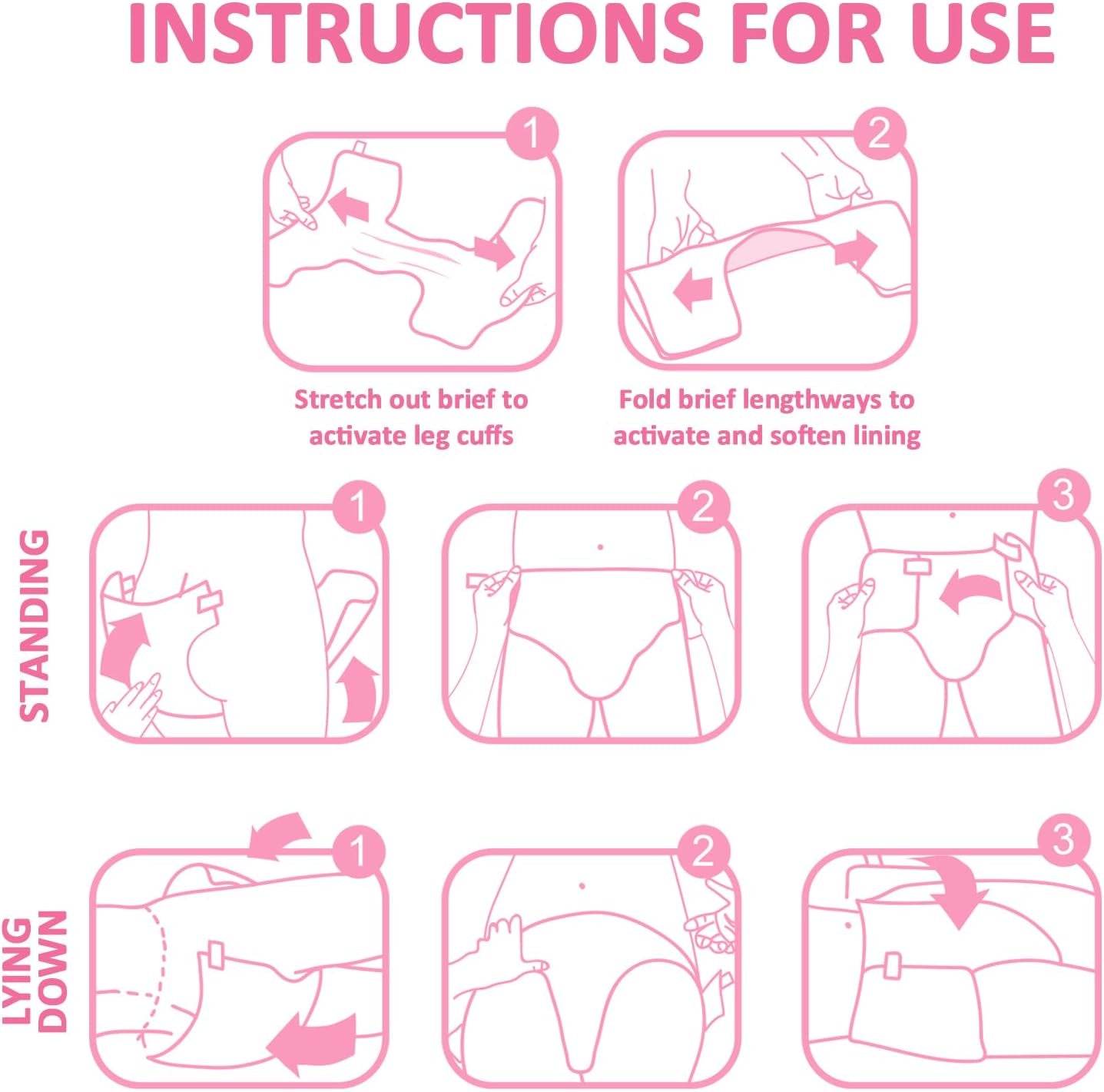 Pañales estampados para adultos, 5500-5800 ml, paquete de 2 - Blushing Baby (M)