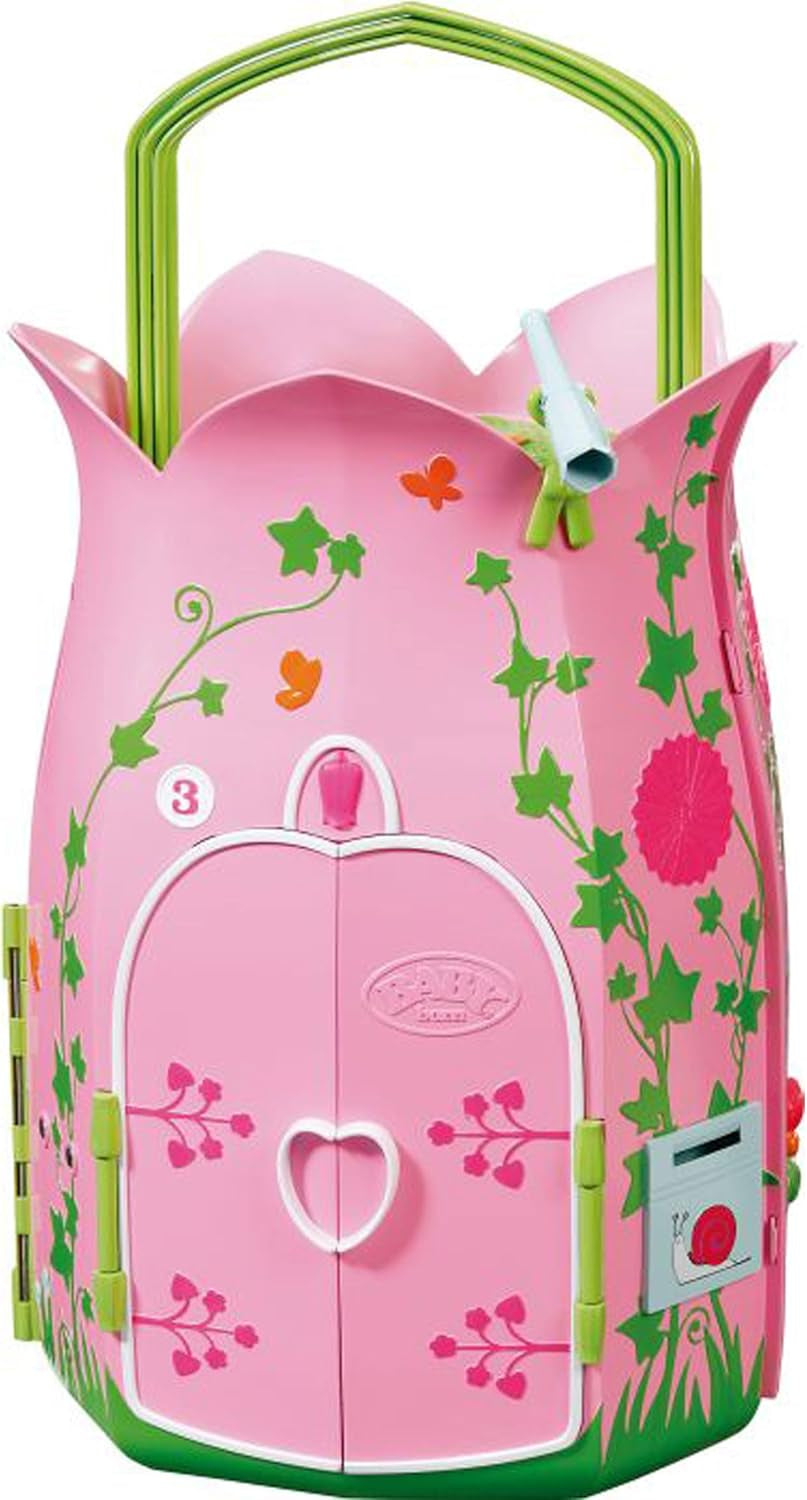 BABY Born Storybook Cottage, Casa de muñecas plegable para muñecas de 18 cm con mesa, chimenea, tumbona y telescopio, rosa verde, 833803 Zapf Creation Casas de muñecas Naty Shop Default Title