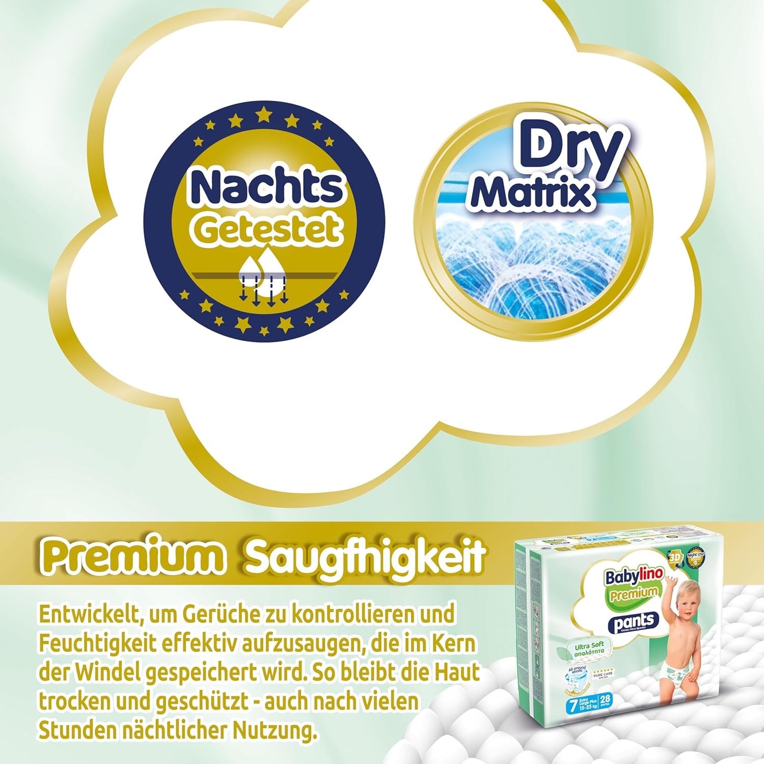 Pantalón Premium, Talla 7, Filtro Ultra Suave, XL Plus (15-25 kg), 28 piezas