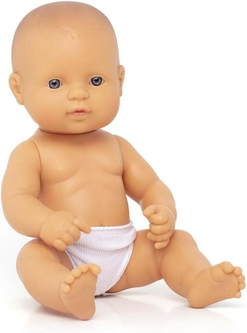 Miniland 31037 - Bebé Sudamericano Junge Tüte - sin ropa interior, 32 cm