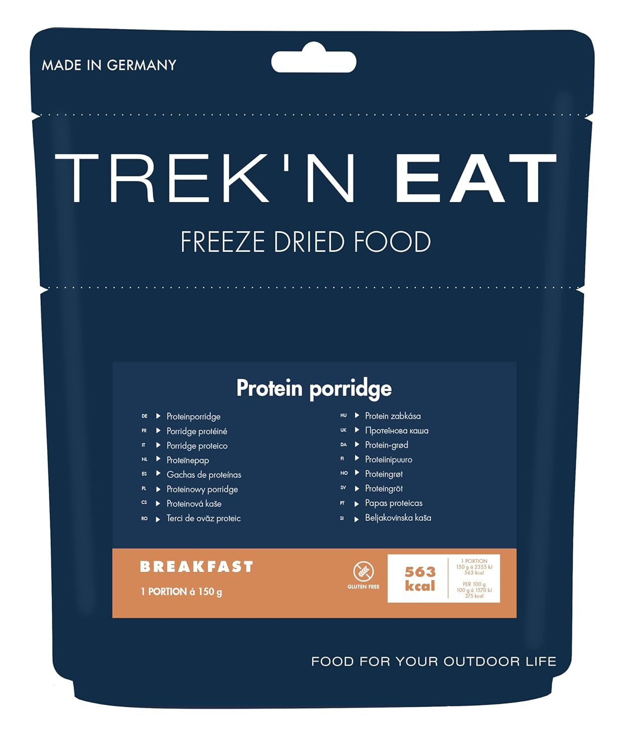 Trek'n Eat Protein Porridge: desayuno rico en proteínas para el aire libre | Mesa liofilizada para camping, senderismo y expediciones | Relleno, rápido de preparar, ideal para viajar