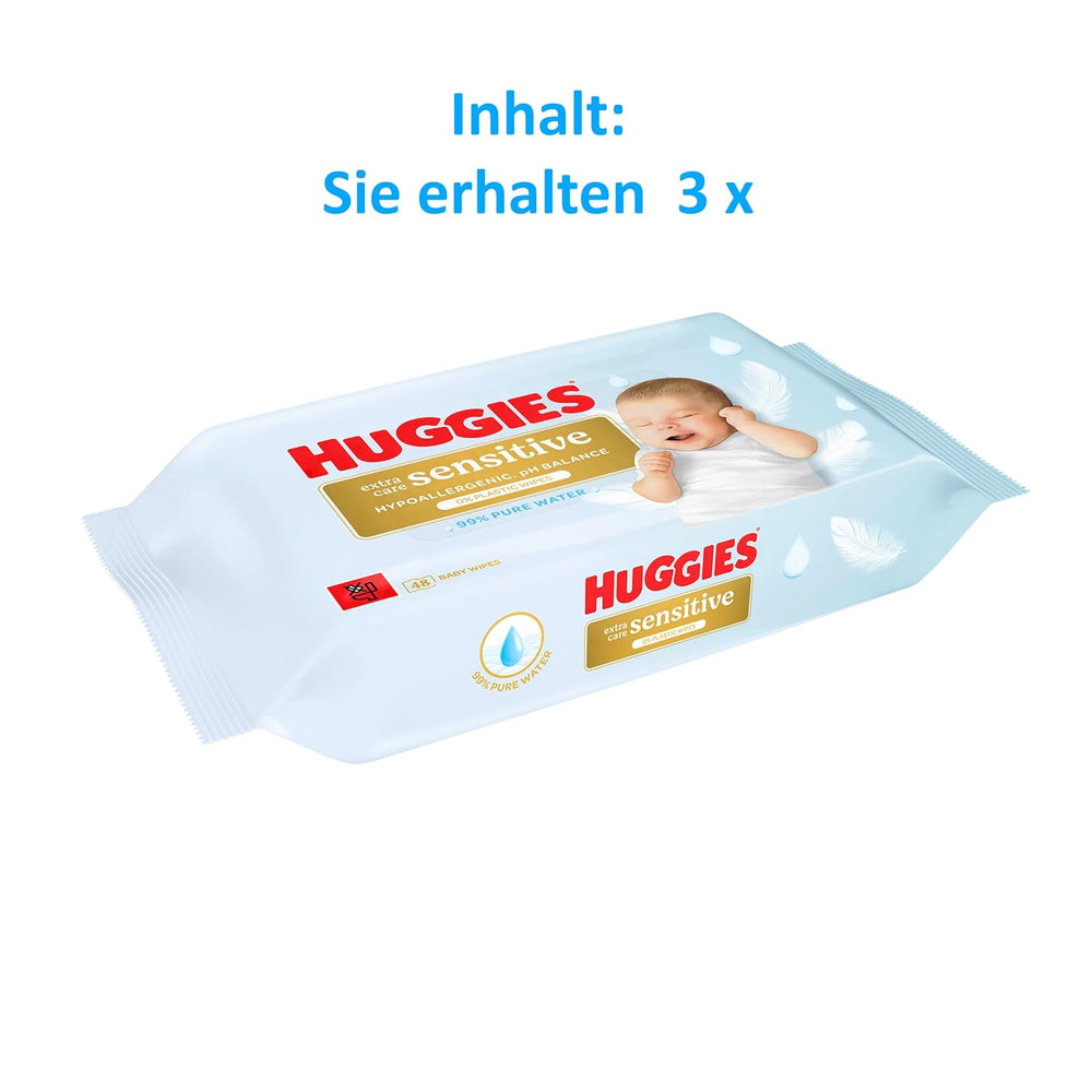 Toallitas para bebés sensibles Huggies Pure Extra Care, 99 % agua, sin plástico, sin fragancia